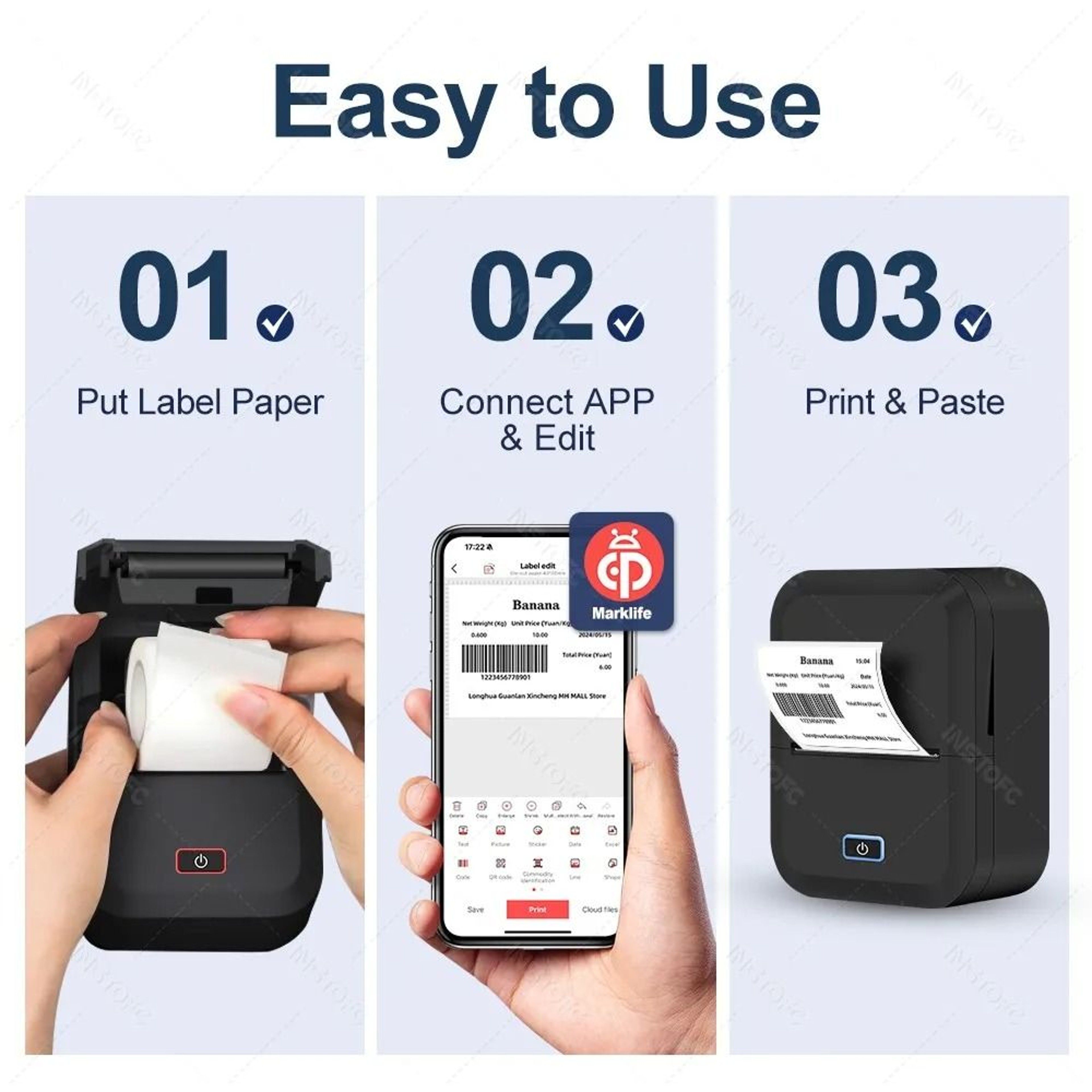 Mini X2 Bluetooth Thermal Label Printer  Portable Inkless Sticker Maker 12