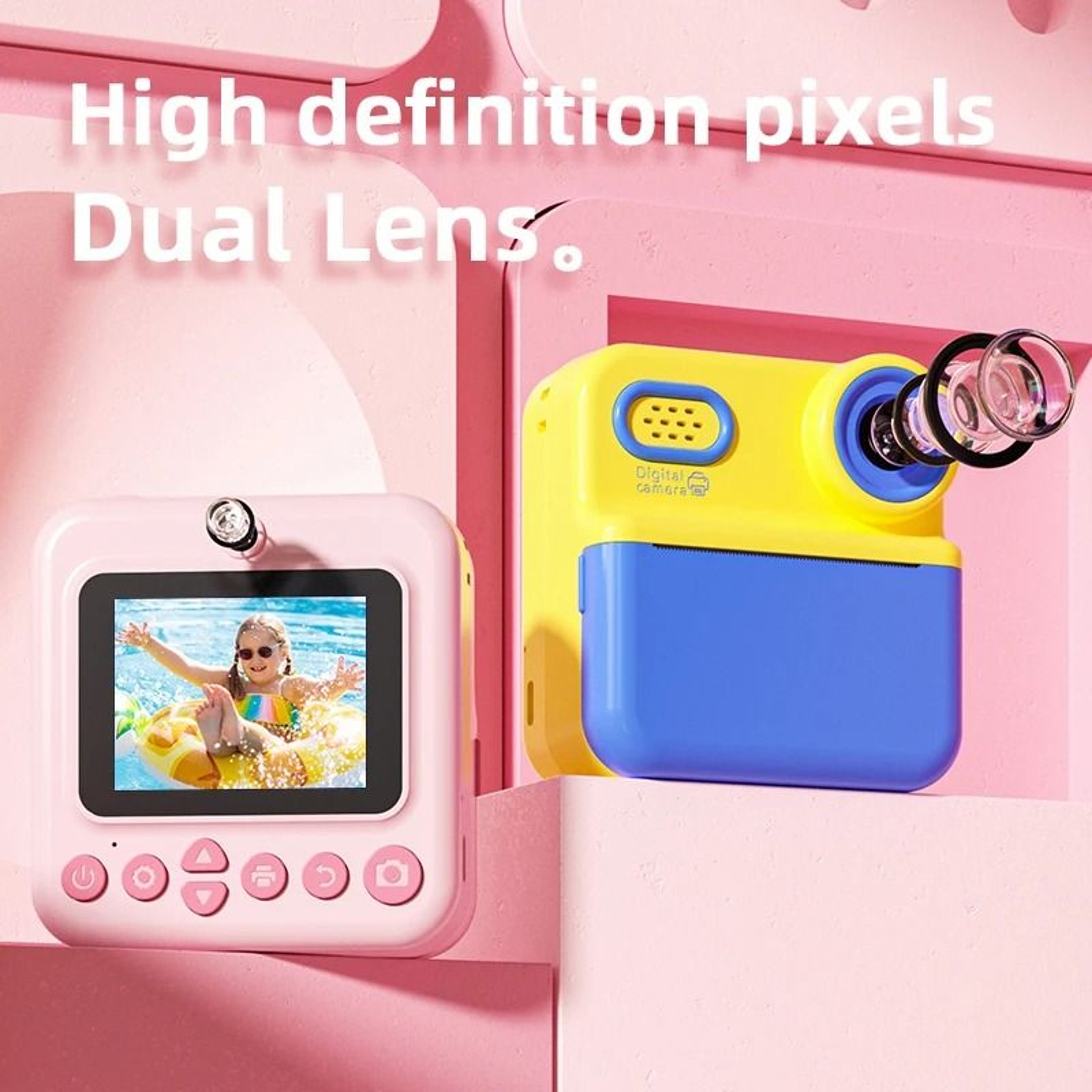 Kids Instant Print Digital Camera  1080P HD Mini Photo Printer Camera 12