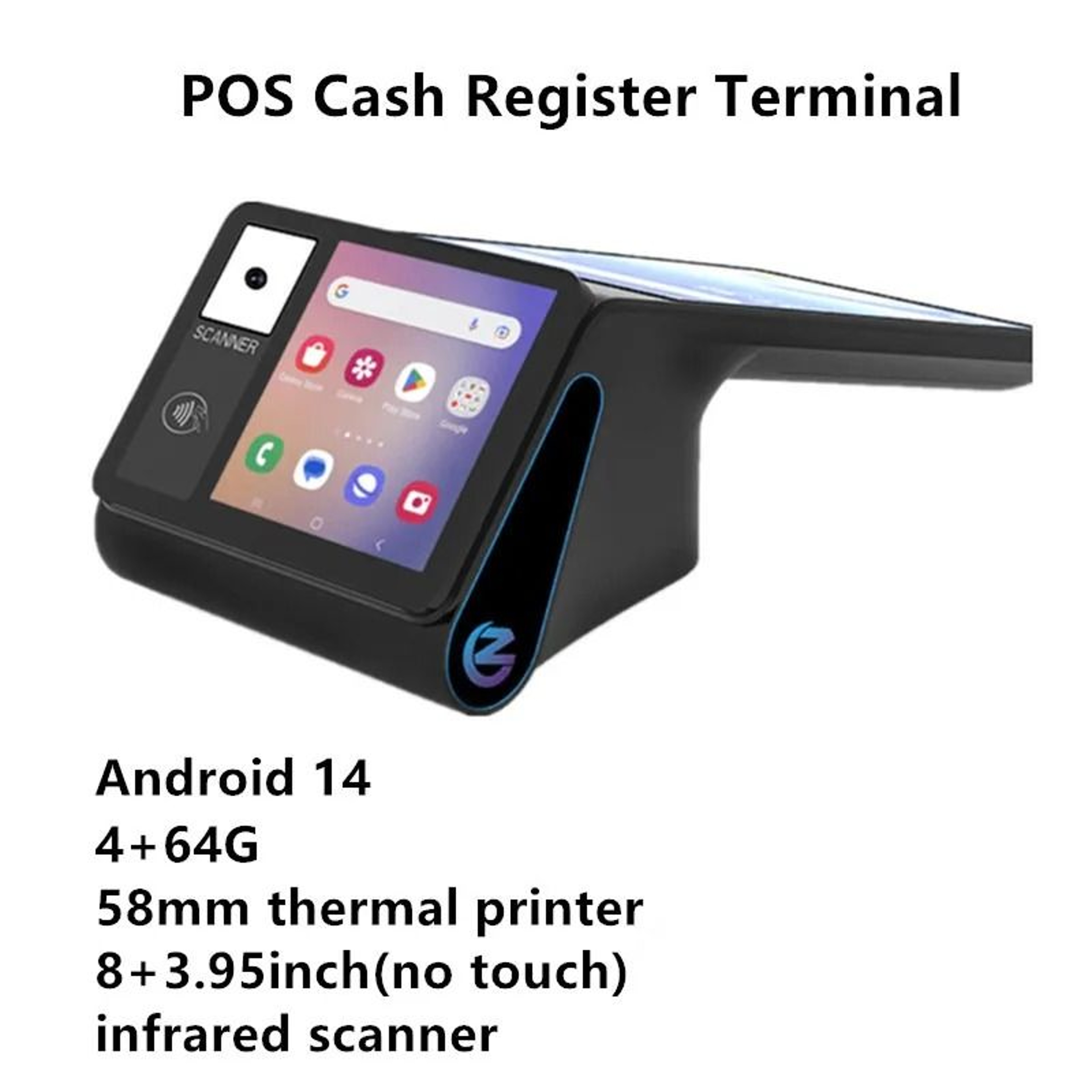 Dual Screen Android POS Terminal  Smart Cash Register With Thermal Receipt Printer 2