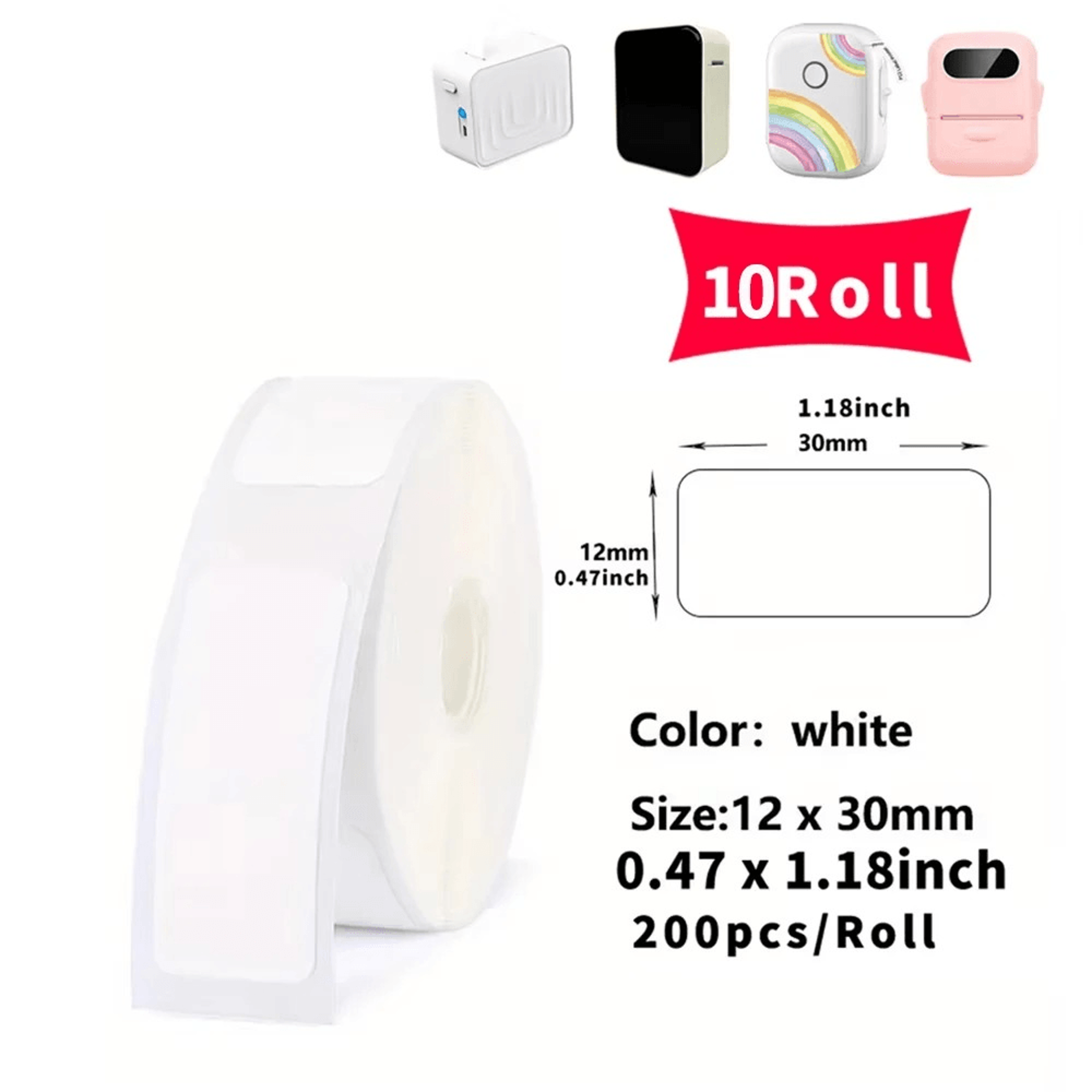 Self Adhesive Thermal Label Paper Rolls  Inkless Printable Sticker Refills 7