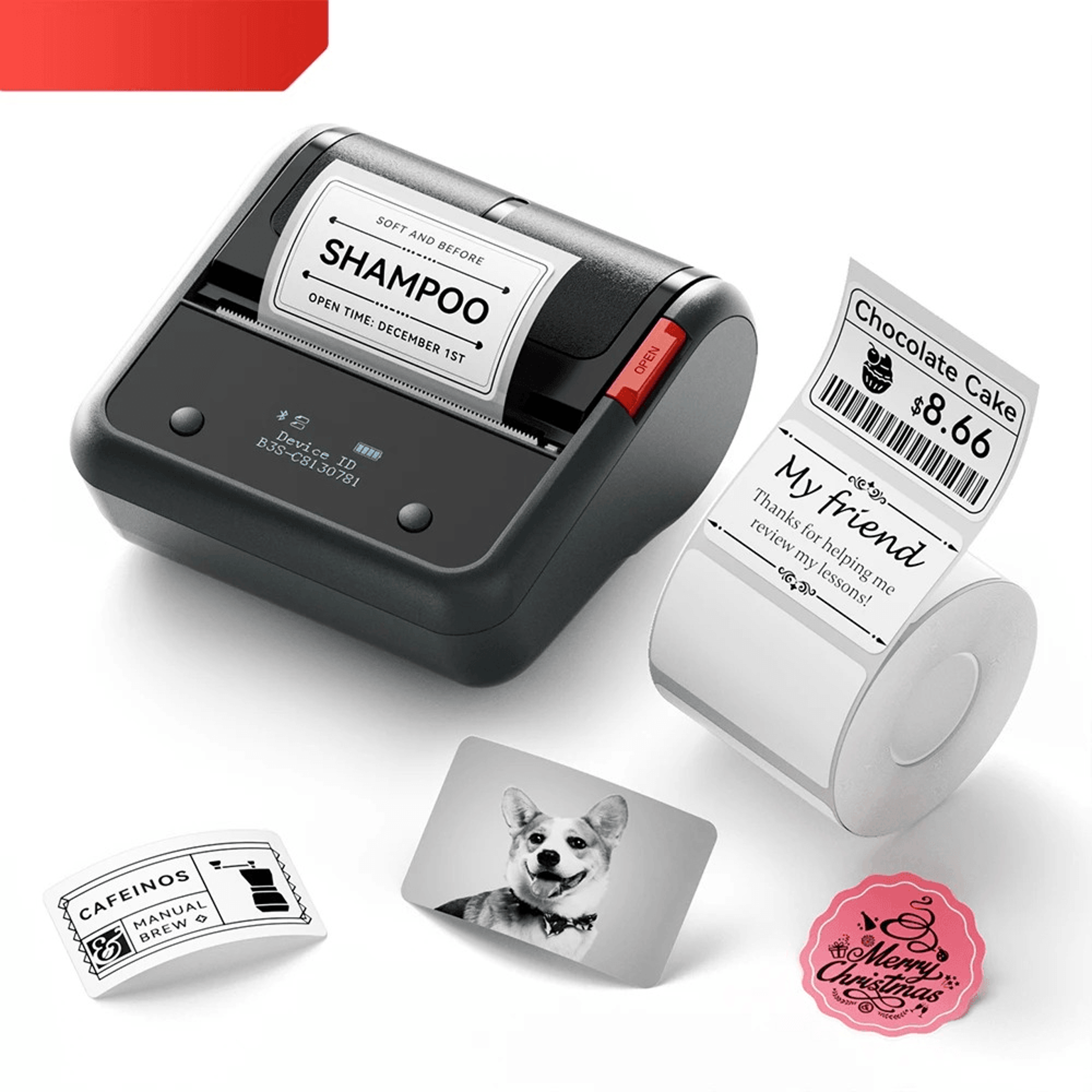 B3S Wireless Bluetooth Label Printer  3 Inch Inkless Barcode Sticker Maker 0
