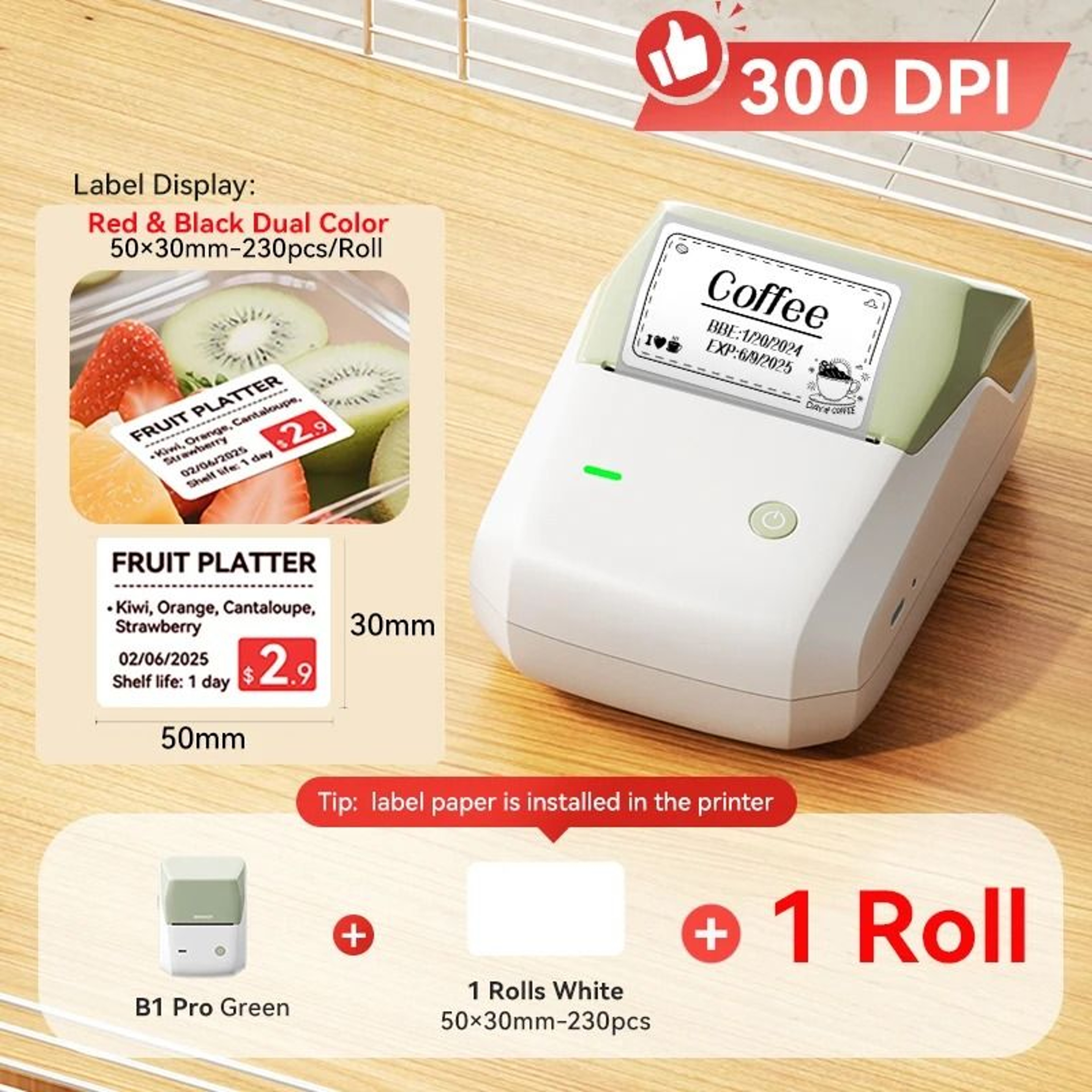 B1 Pro 300 DPI Bluetooth Label Printer  Dual Color Inkless Sticker Maker 11