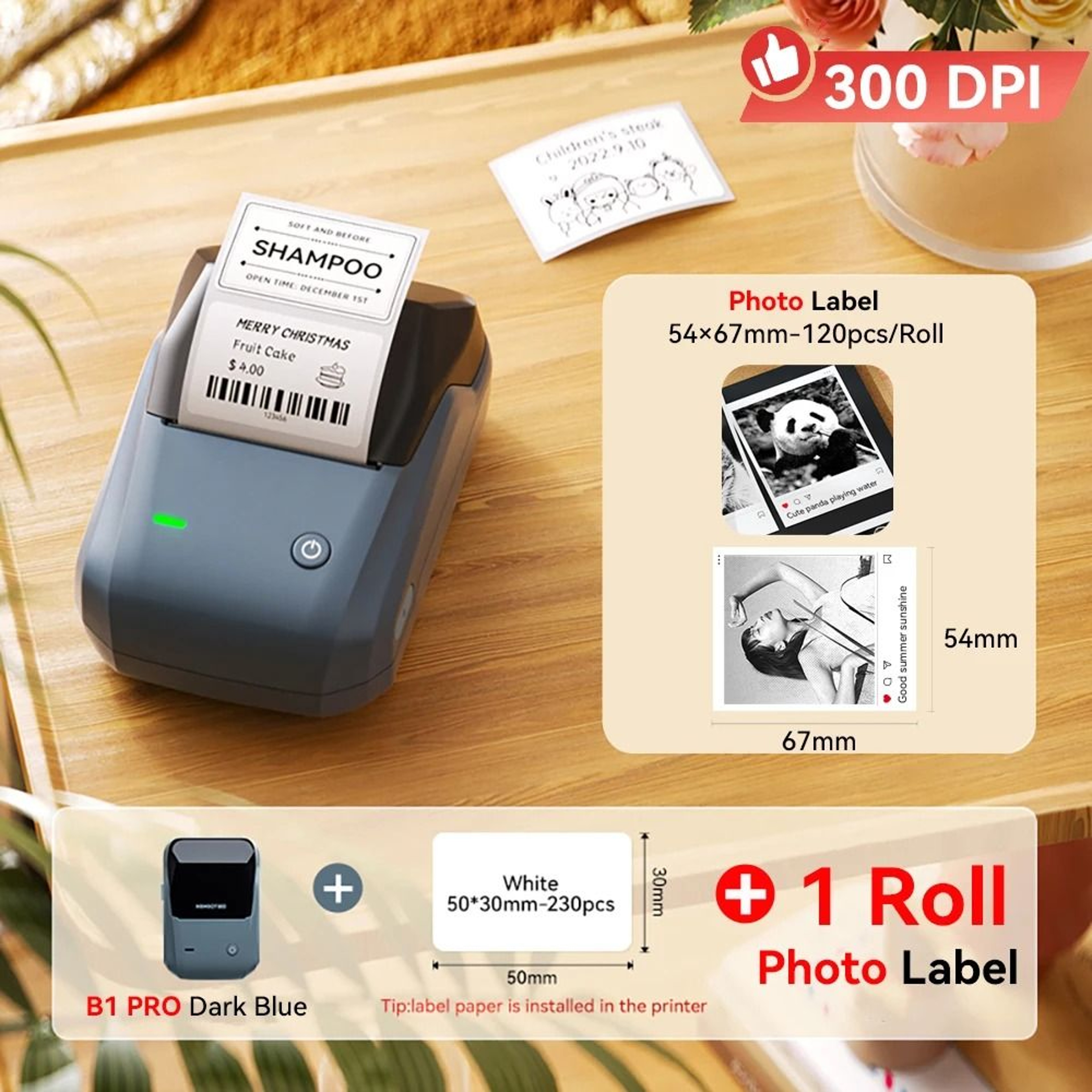 B1 Pro 300 DPI Bluetooth Label Printer  Dual Color Thermal Sticker Maker 7