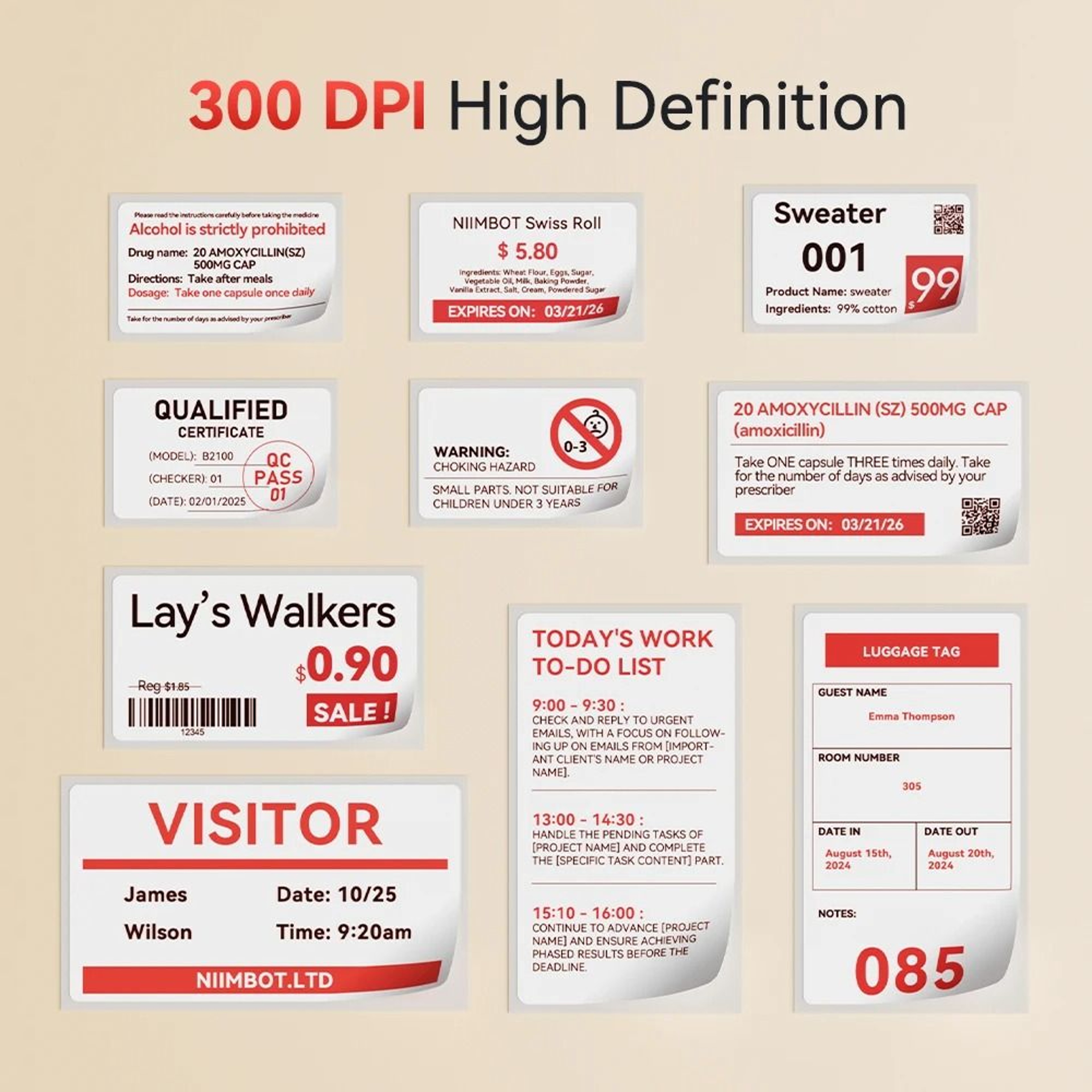 B1 Pro 300 DPI Bluetooth Label Printer  Dual Color Thermal Sticker Maker 13