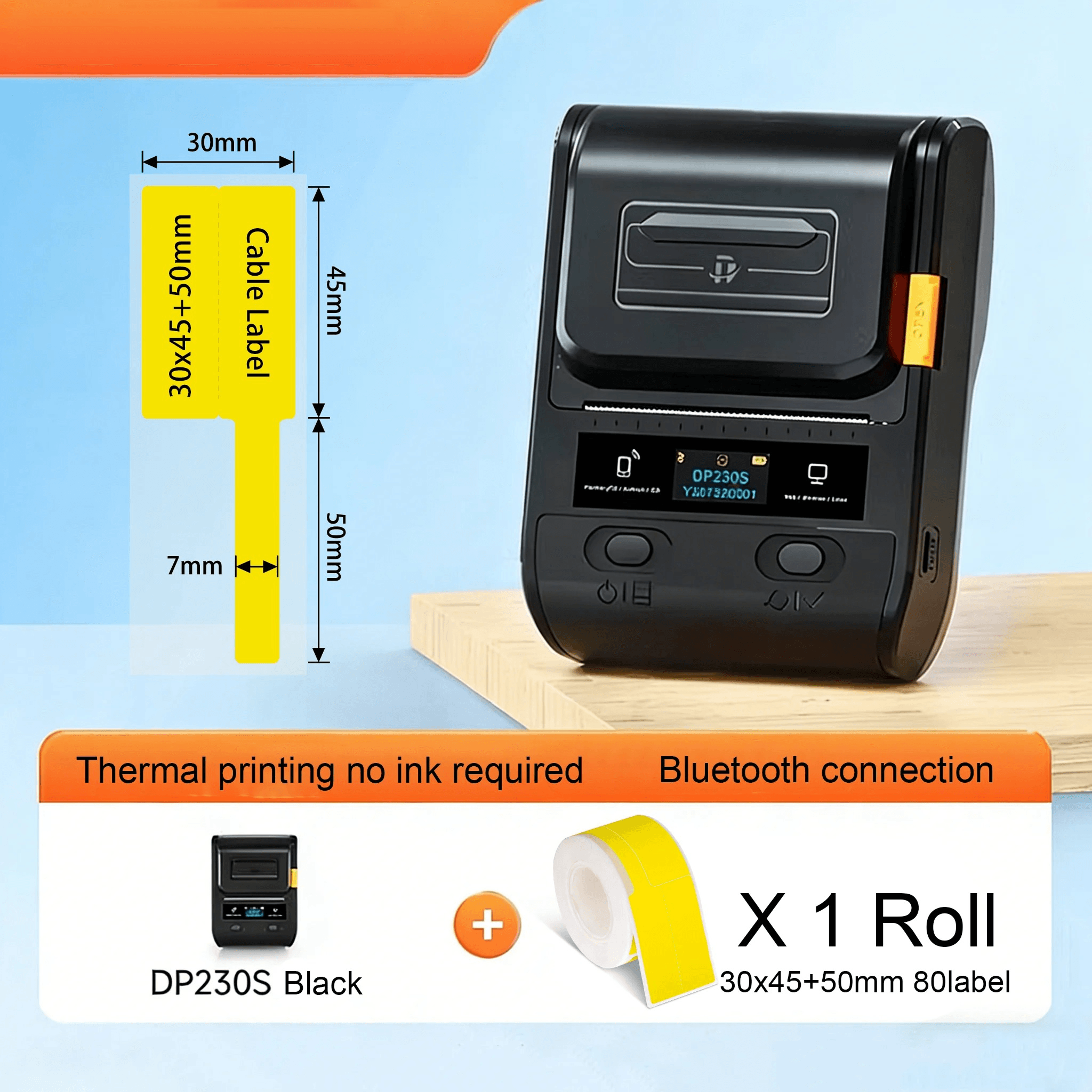 Portable Bluetooth Thermal Label Printer  64mm Cable And Barcode Sticker Maker 14