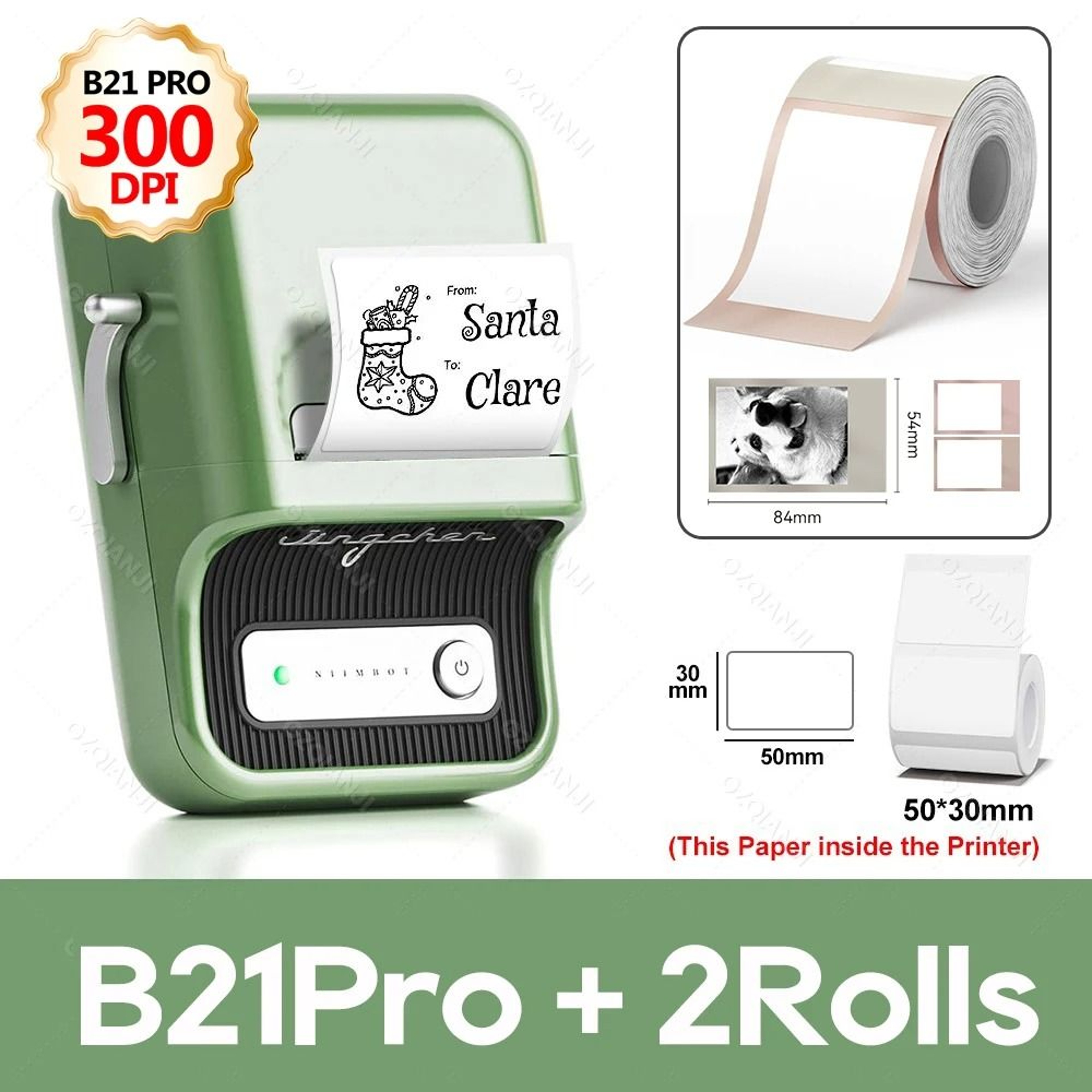 B21 Pro 300 DPI Bluetooth Label Printer  Dual Color Wireless Sticker Maker USB 7
