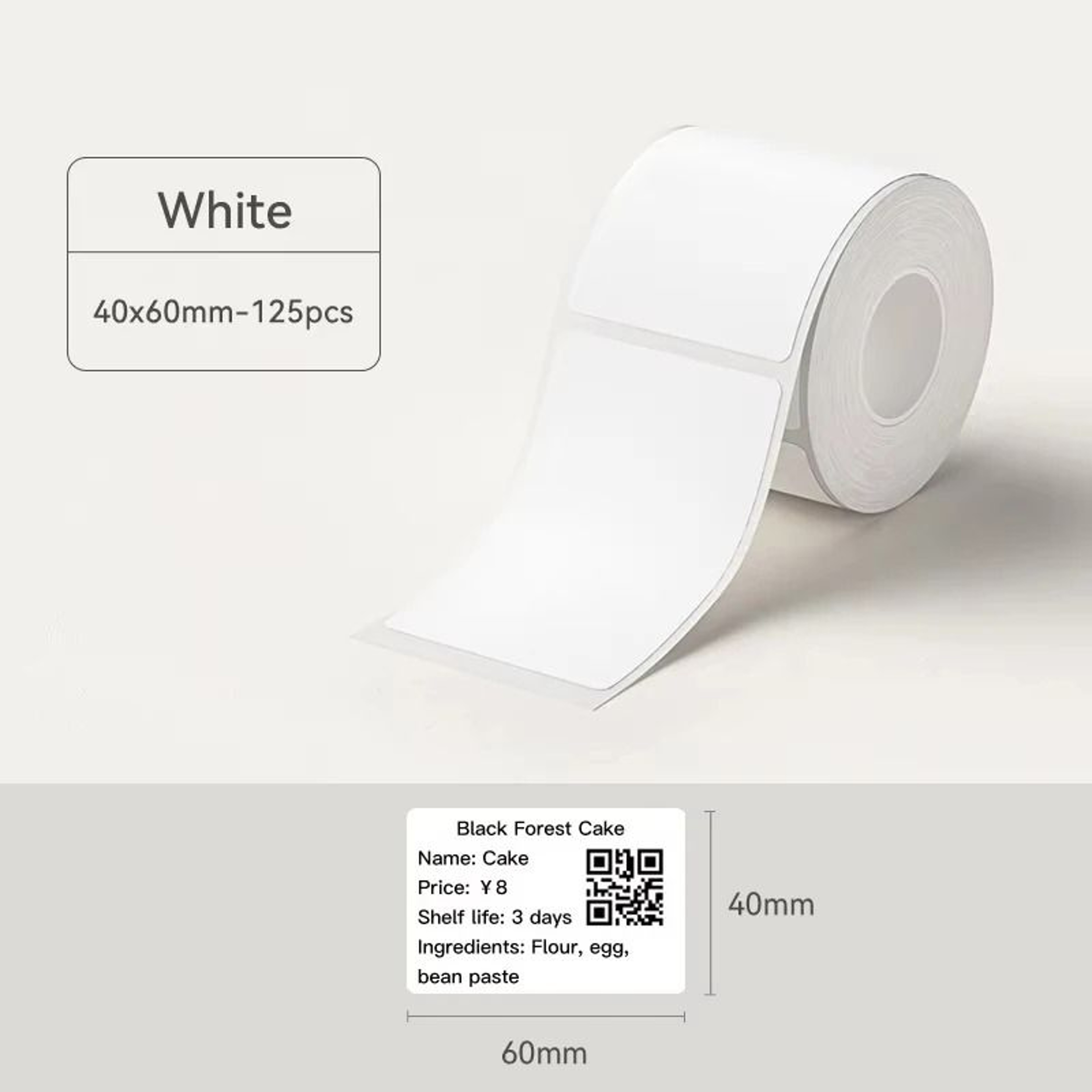 White Thermal Label Sticker Rolls  Self Adhesive Printer Labels For B1 B21 B3S 4