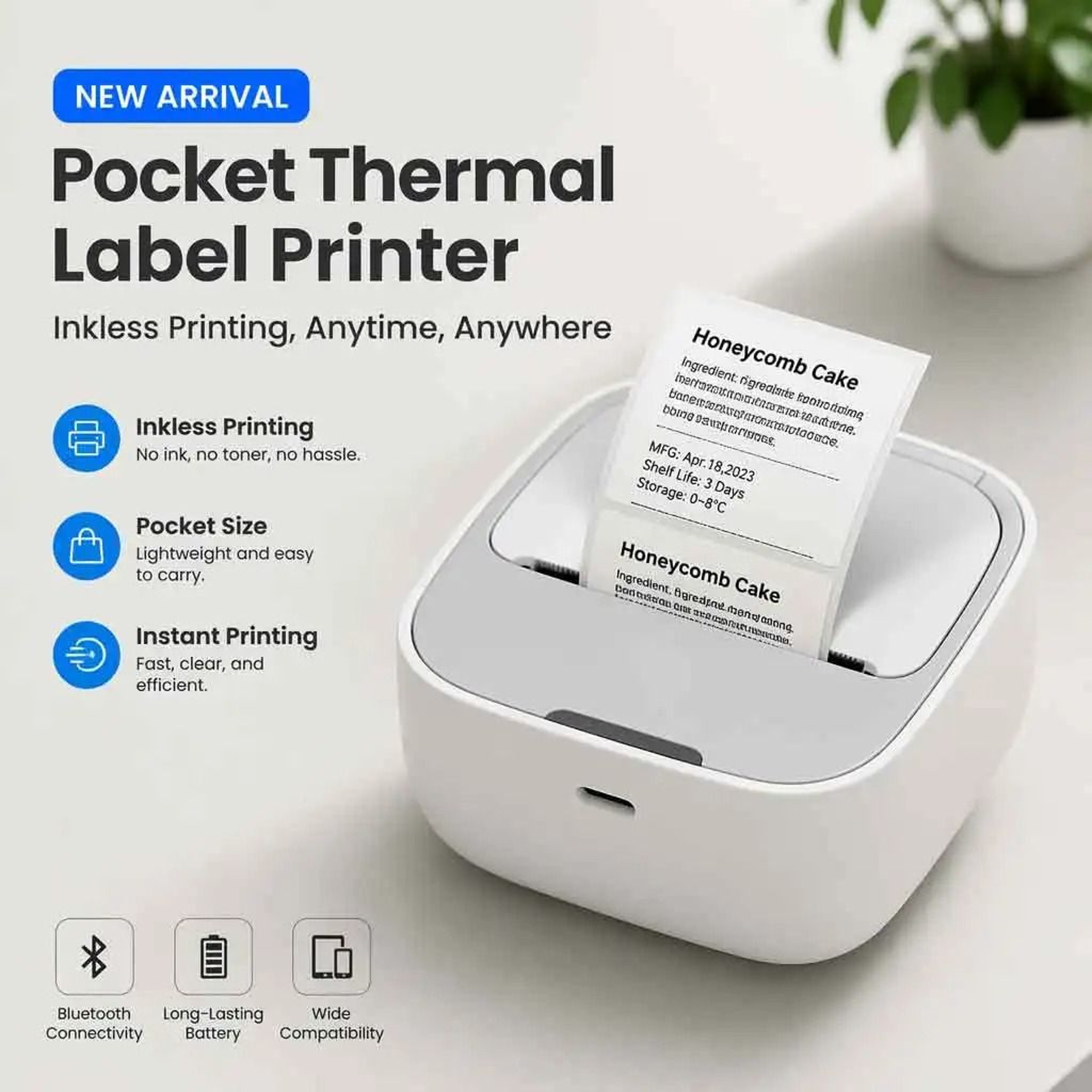 1x2 Bluetooth Thermal Label Printer  Wireless Inkless Sticker Maker 4