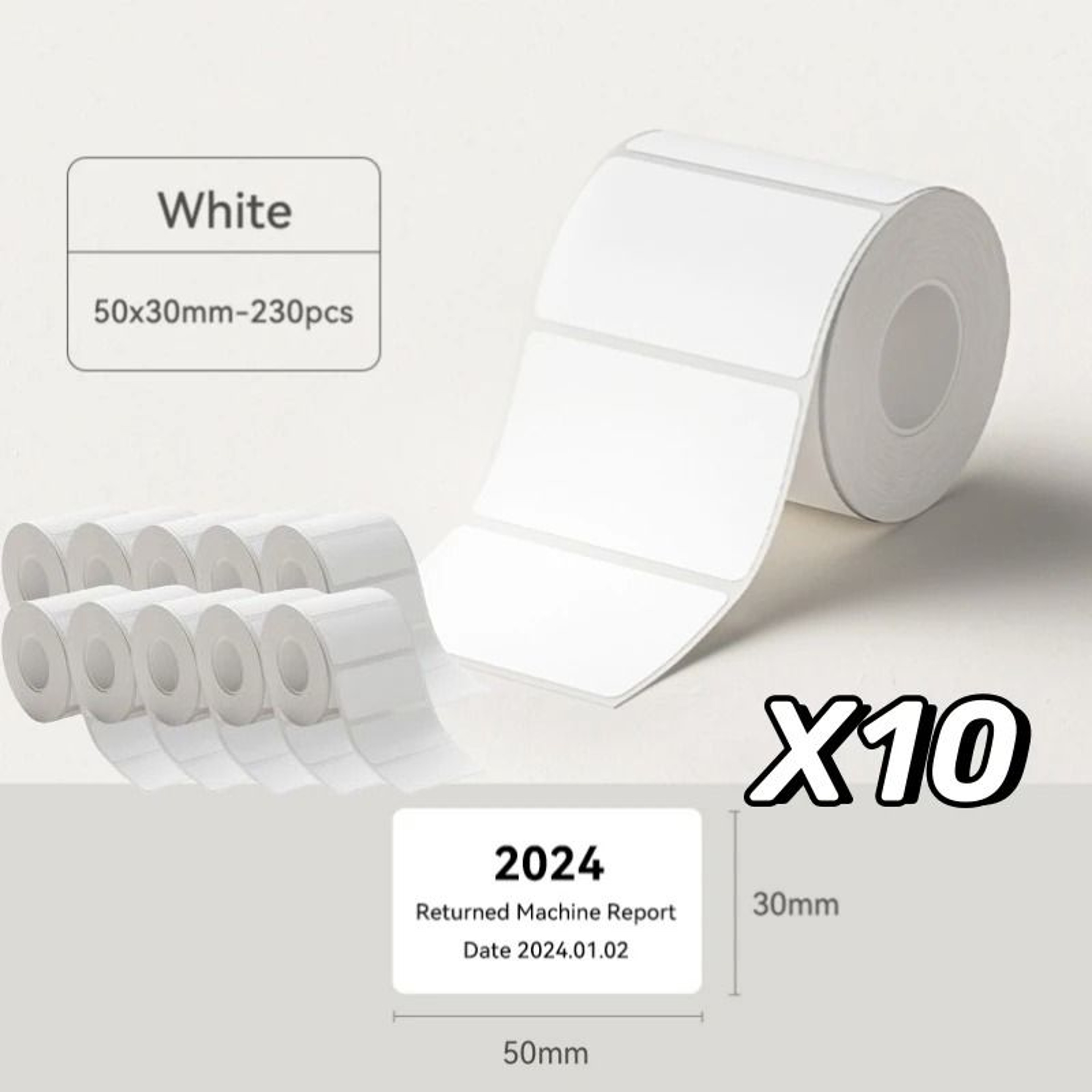 White Thermal Label Sticker Rolls  Self Adhesive Printable Printer Labels 2050mm 17