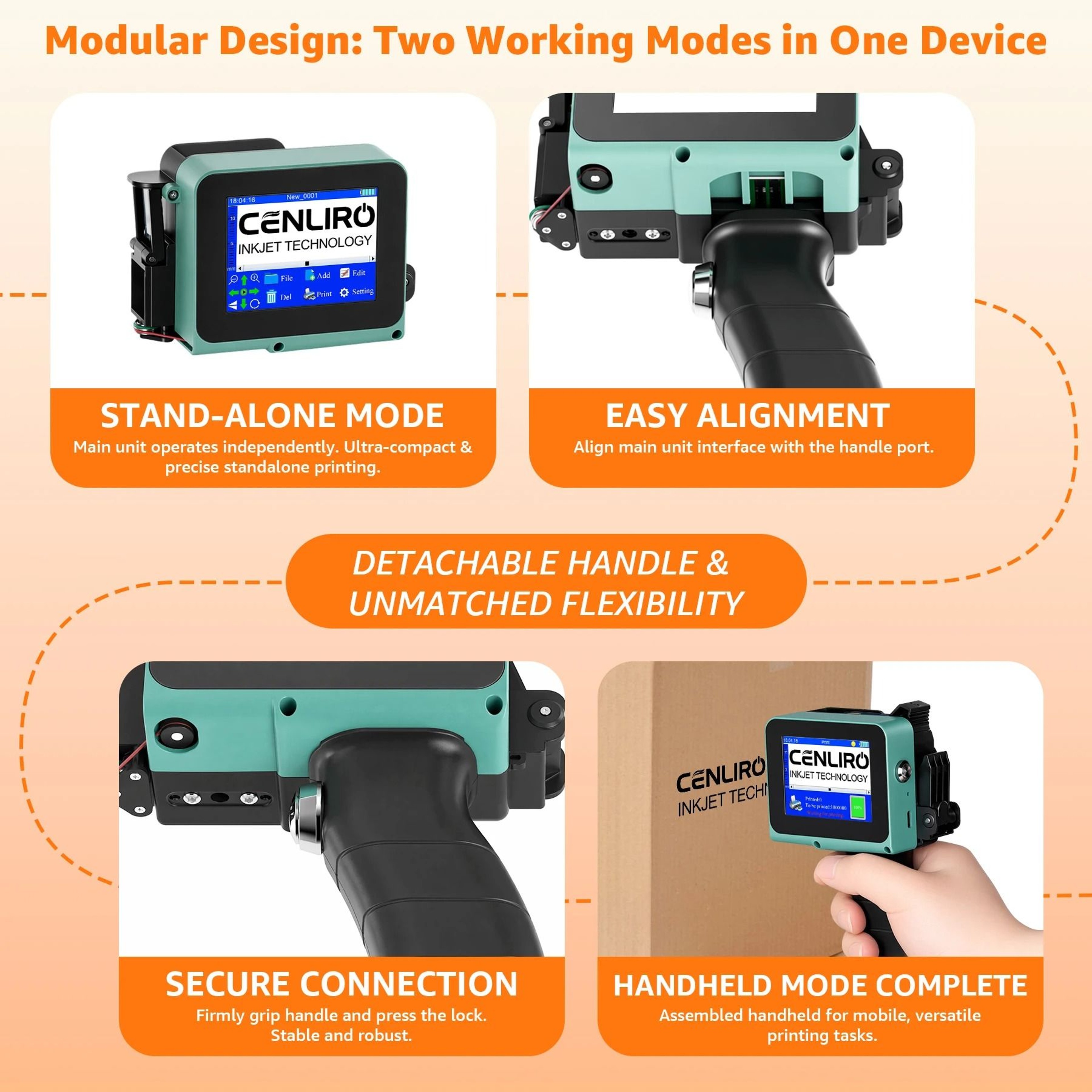 CL05P Mini Handheld Inkjet Printer  Portable 127mm Date And Barcode Coding Machine 10