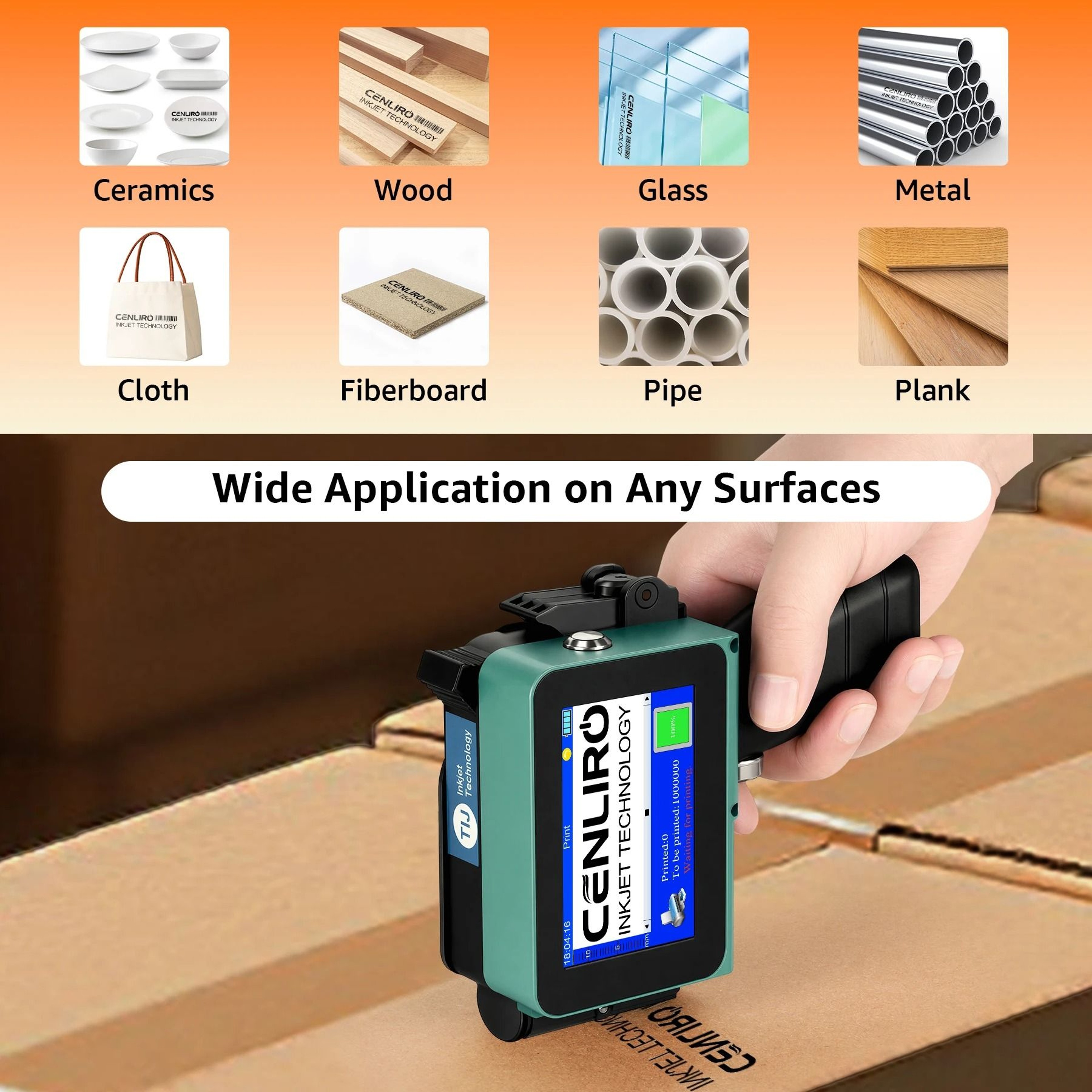 CL05P Mini Handheld Inkjet Printer  Portable 127mm Date And Barcode Coding Machine 0