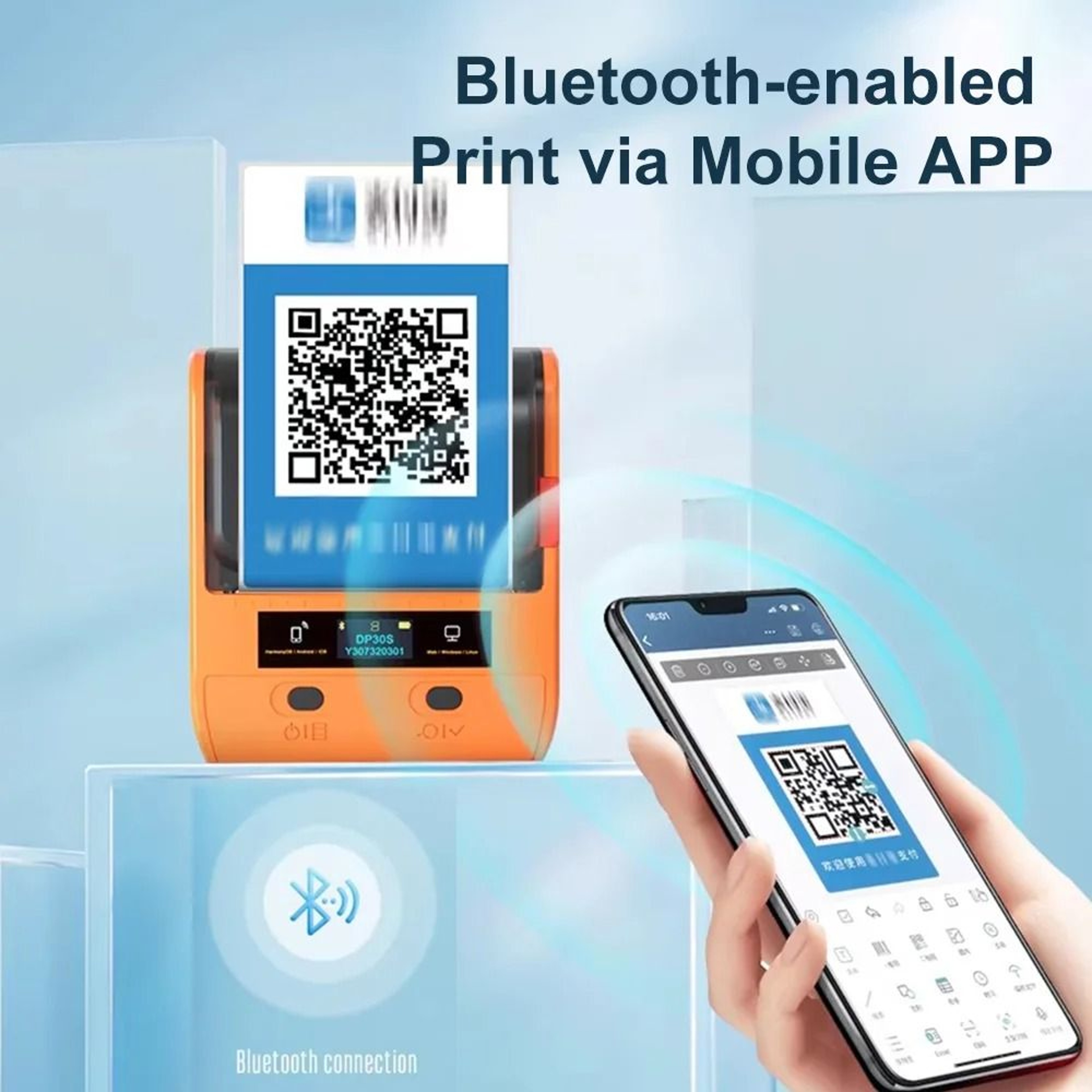 Portable Bluetooth Thermal Label Printer  Wireless Barcode And Sticker Maker 14