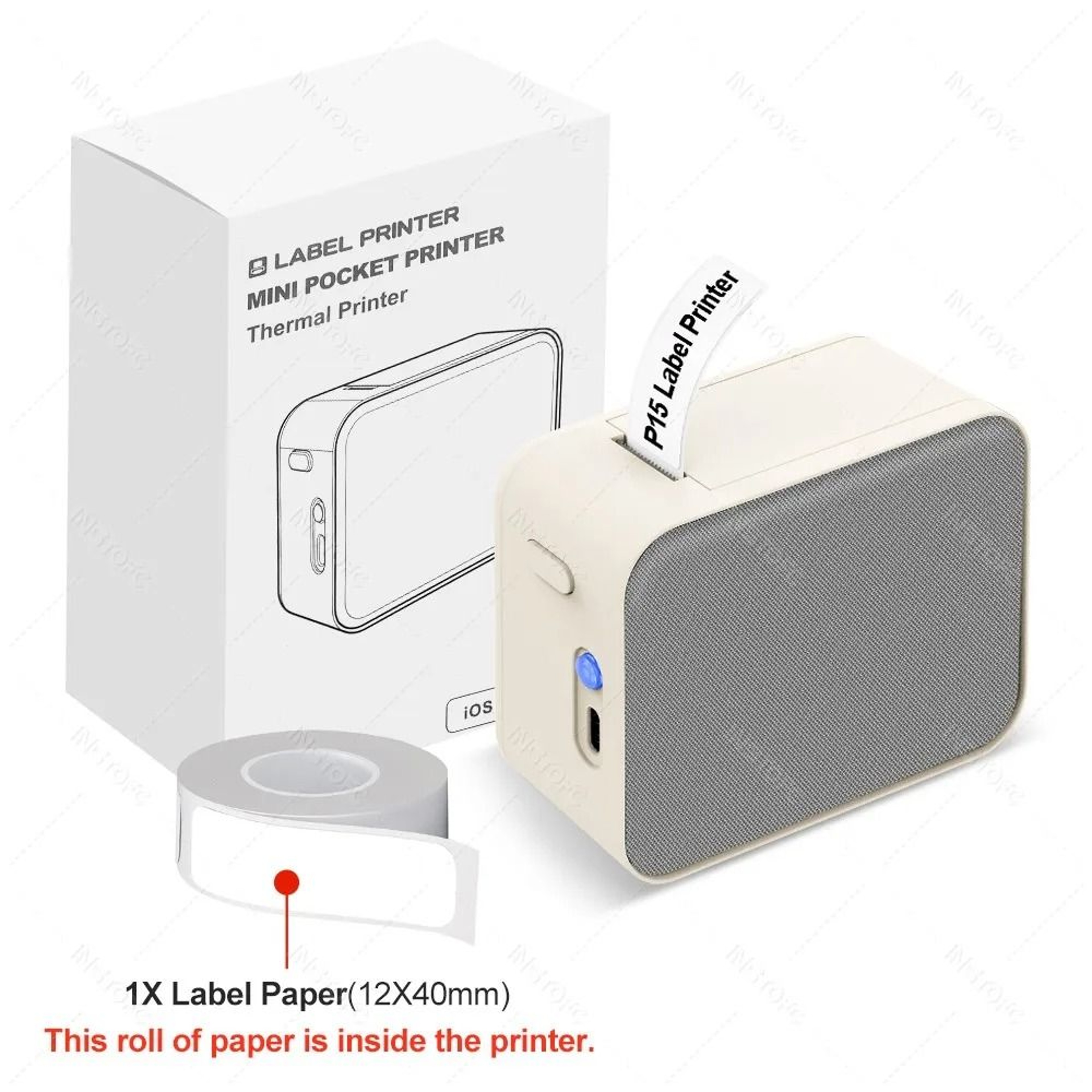 Mini Bluetooth Label Maker  Portable Inkless Printer With Adhesive Sticker Options 5