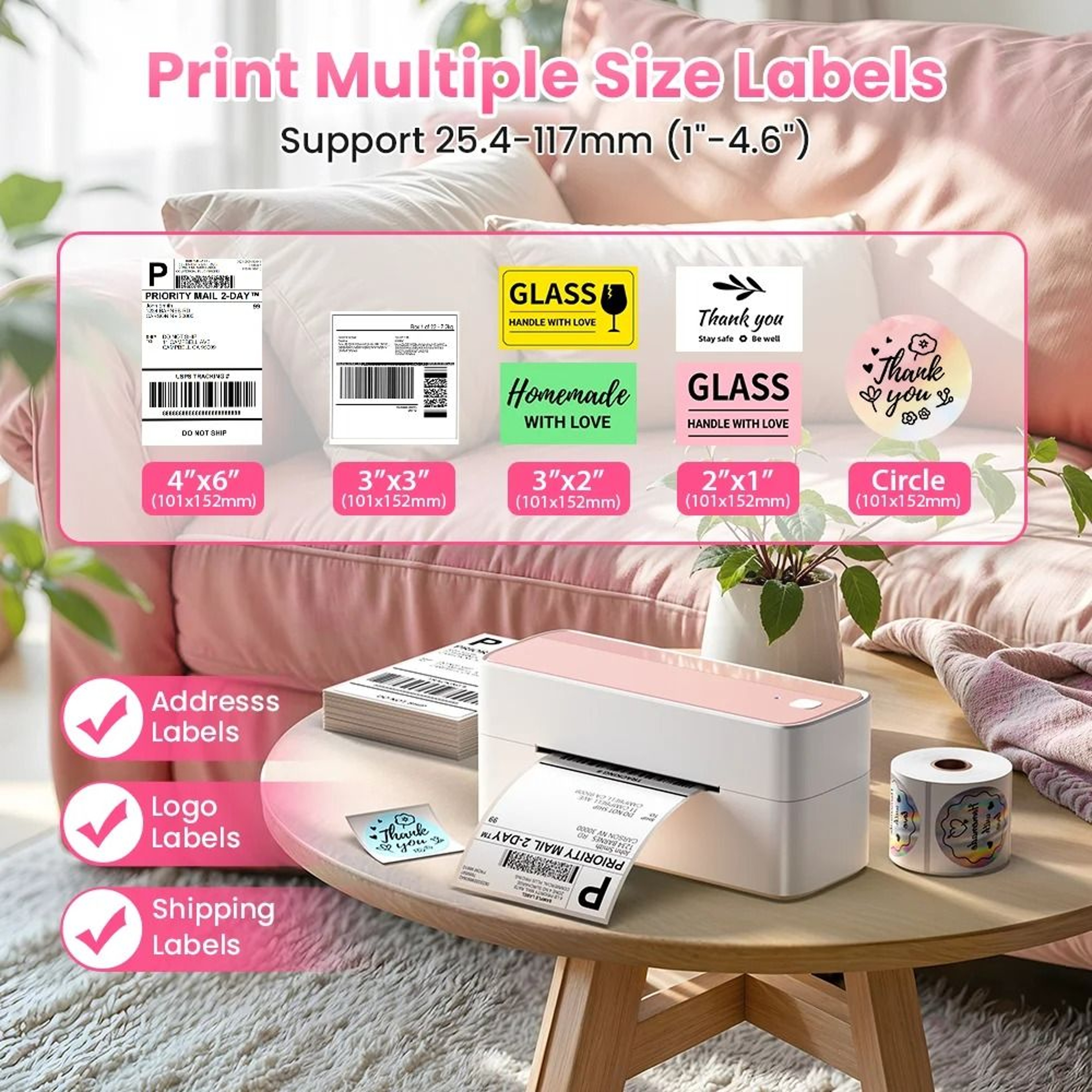 4x6 Bluetooth Thermal Shipping Label Printer  Wireless Inkless Barcode Printer 11