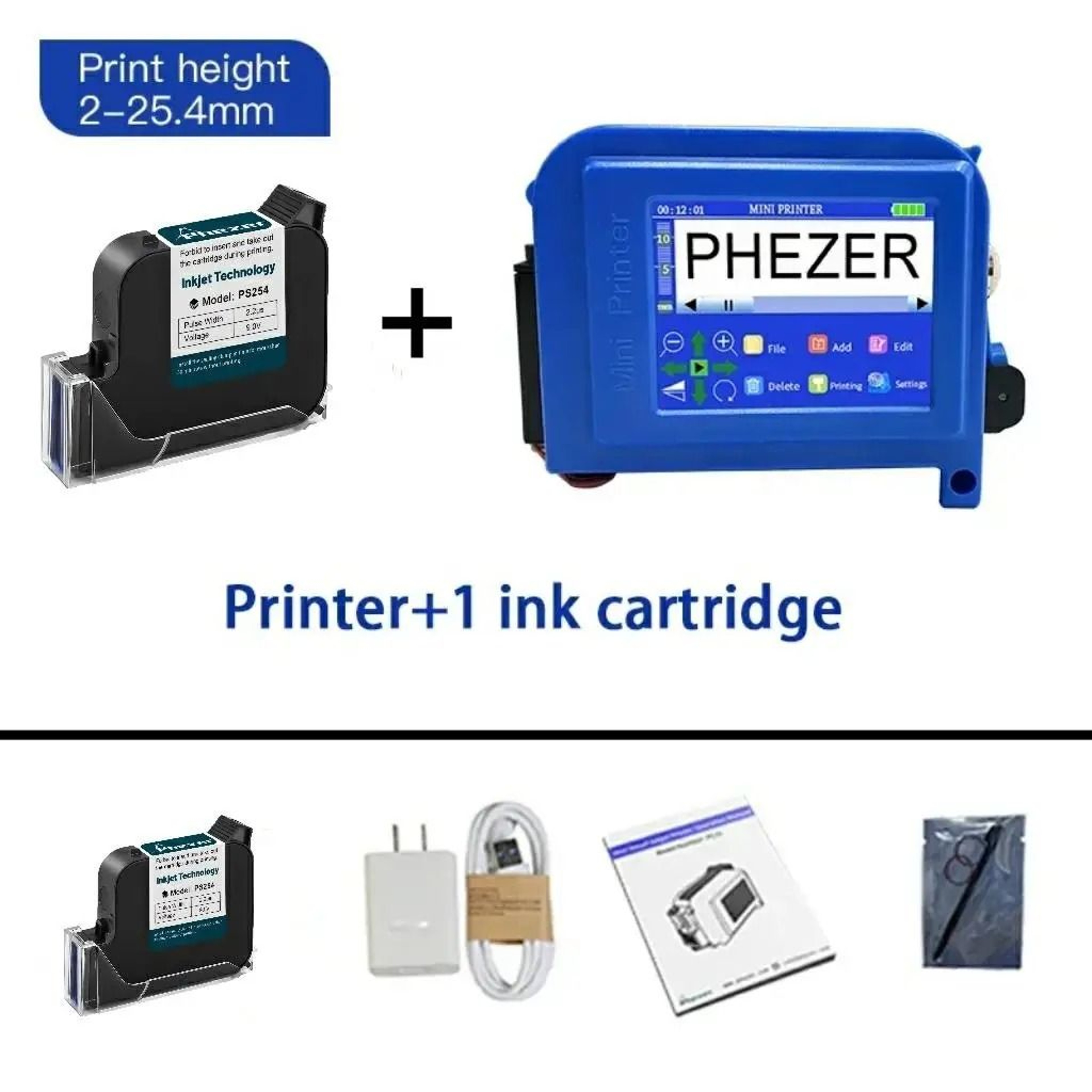 Portable Handheld Inkjet Printer  127mm254mm Date And Barcode Coding Machine 4