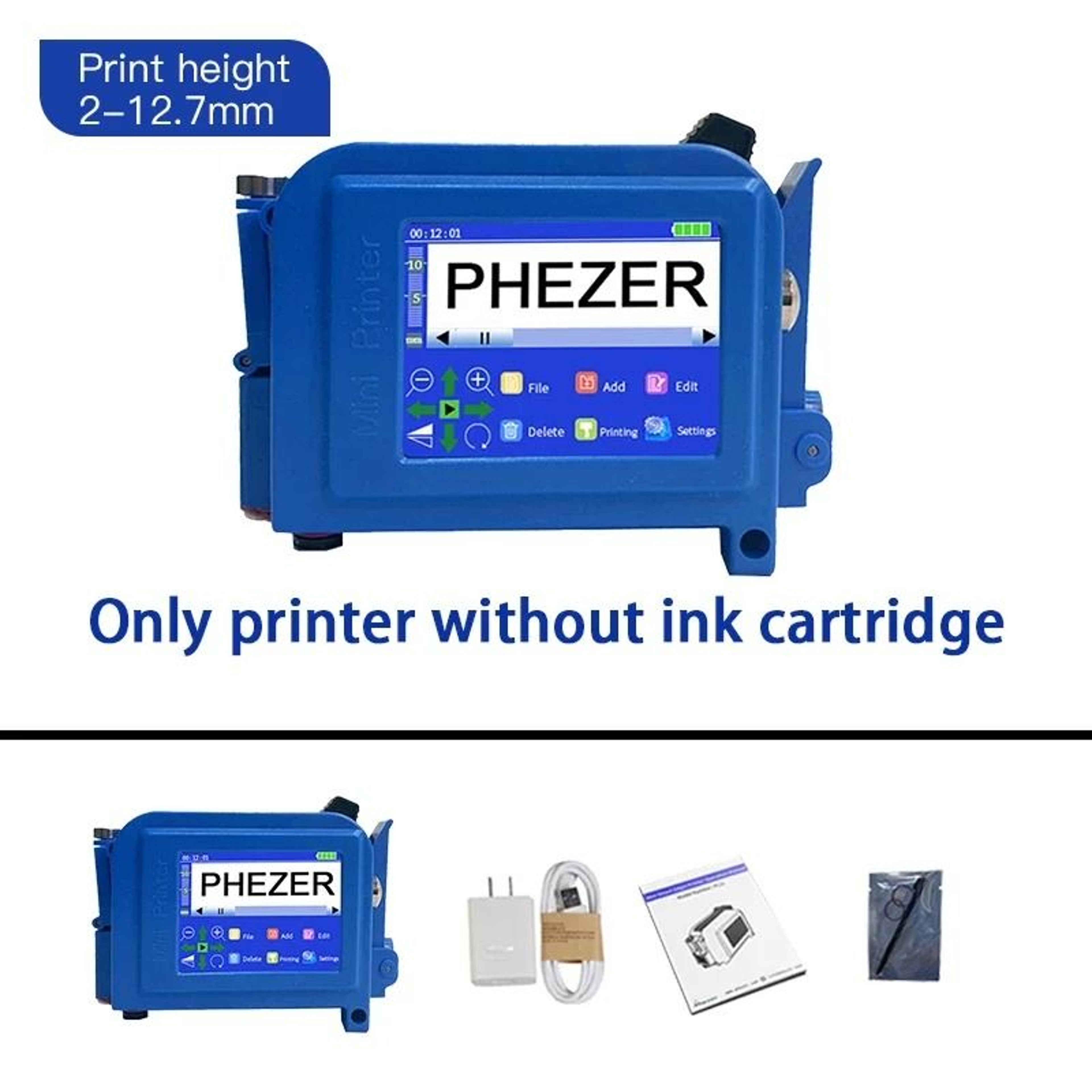 Portable Handheld Inkjet Printer  127mm254mm Date And Barcode Coding Machine 1