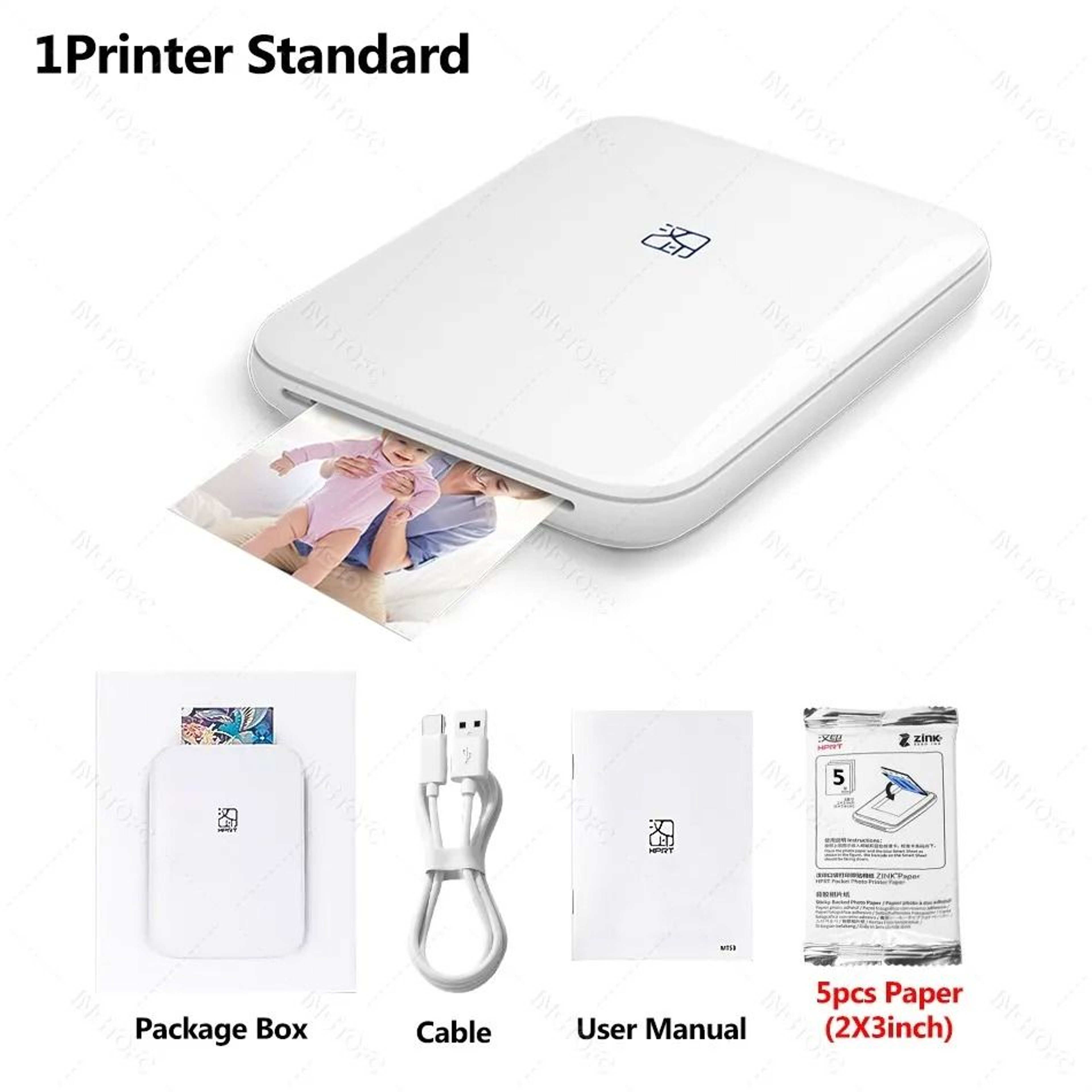 Mini Bluetooth Color Photo Printer  Portable 2x3 Inch Inkless Sticker Printer 2