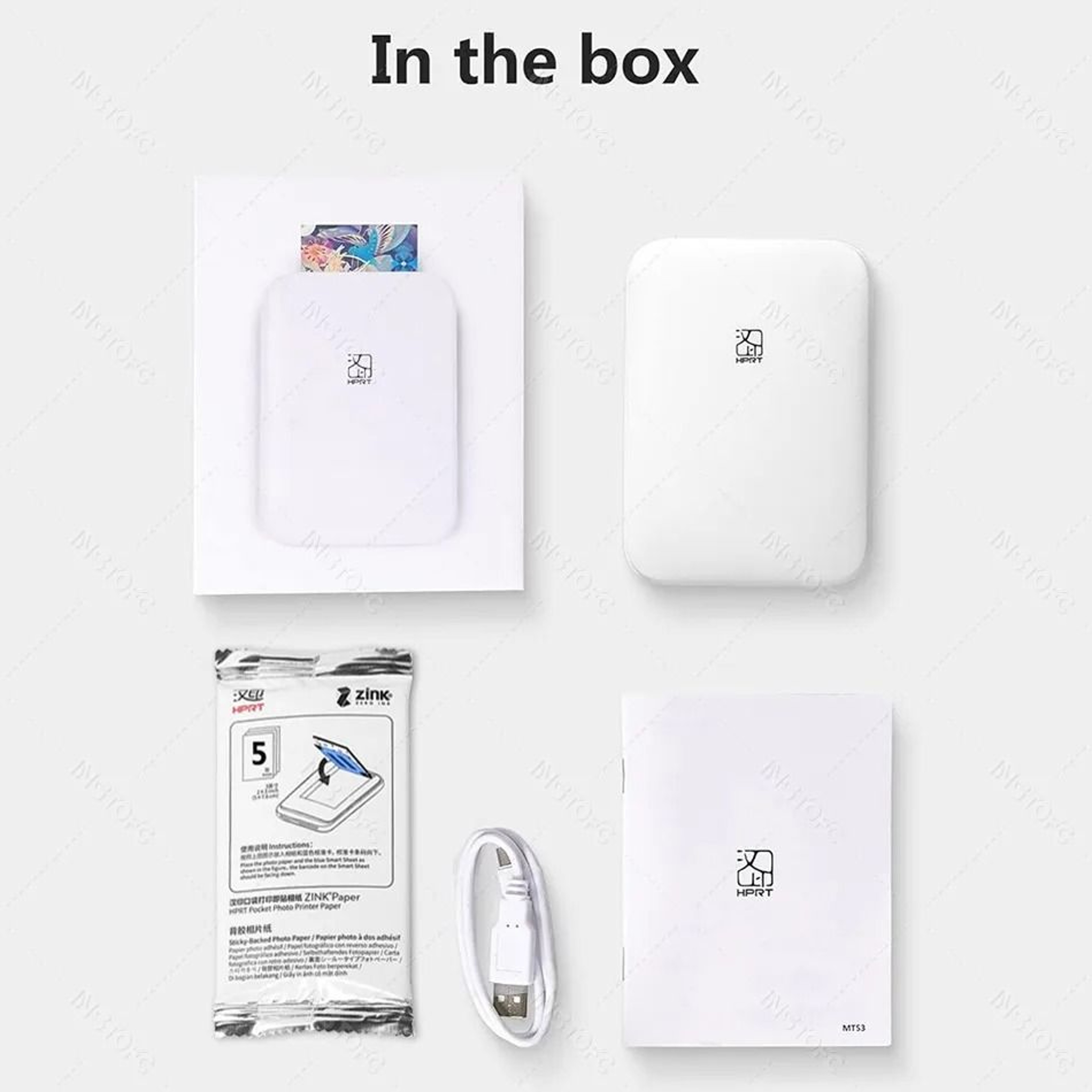 Mini Bluetooth Color Photo Printer  Portable 2x3 Inch Inkless Sticker Printer 3