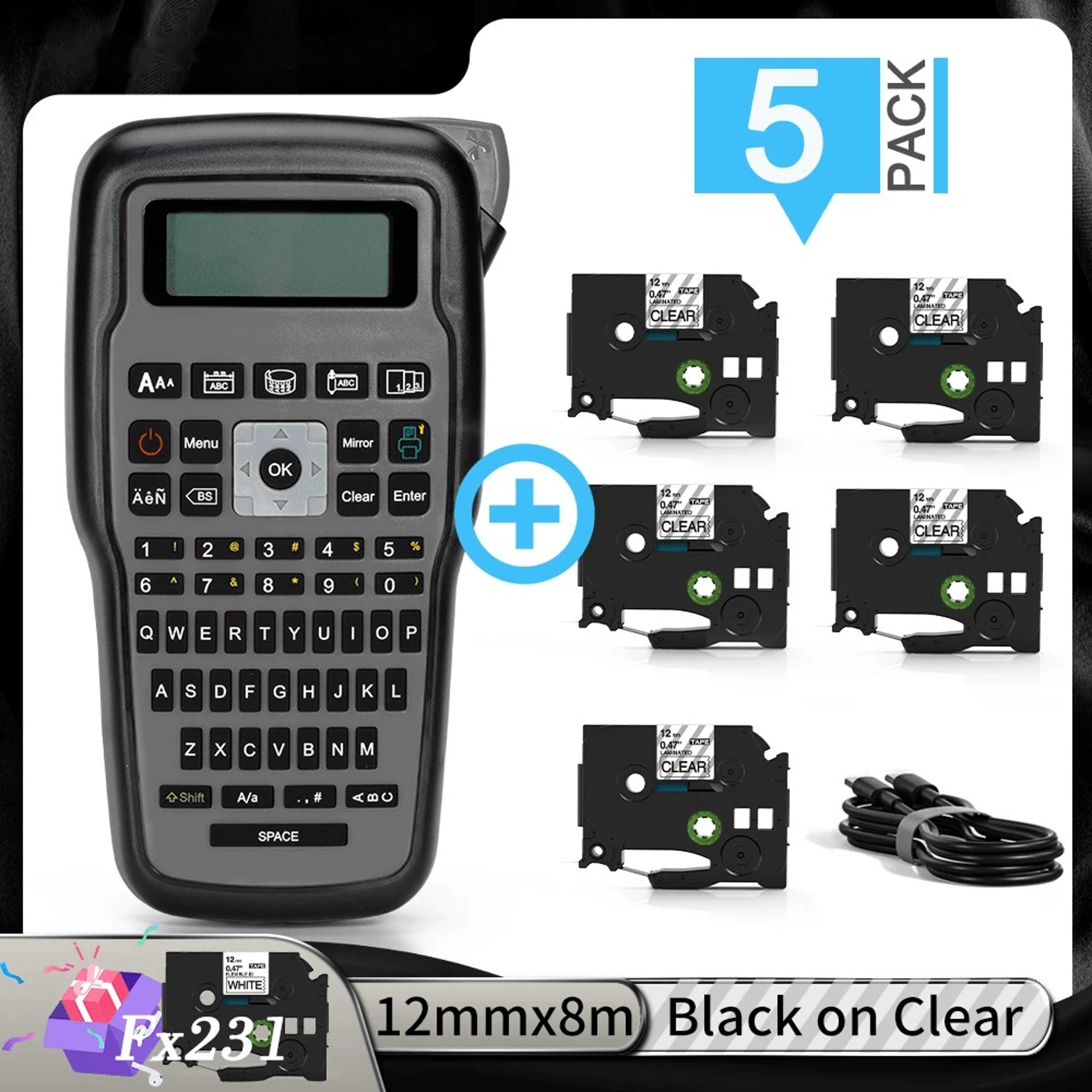 Portable Industrial Label Maker  Handheld QWERTY Cable And Thermal Transfer Printer 3