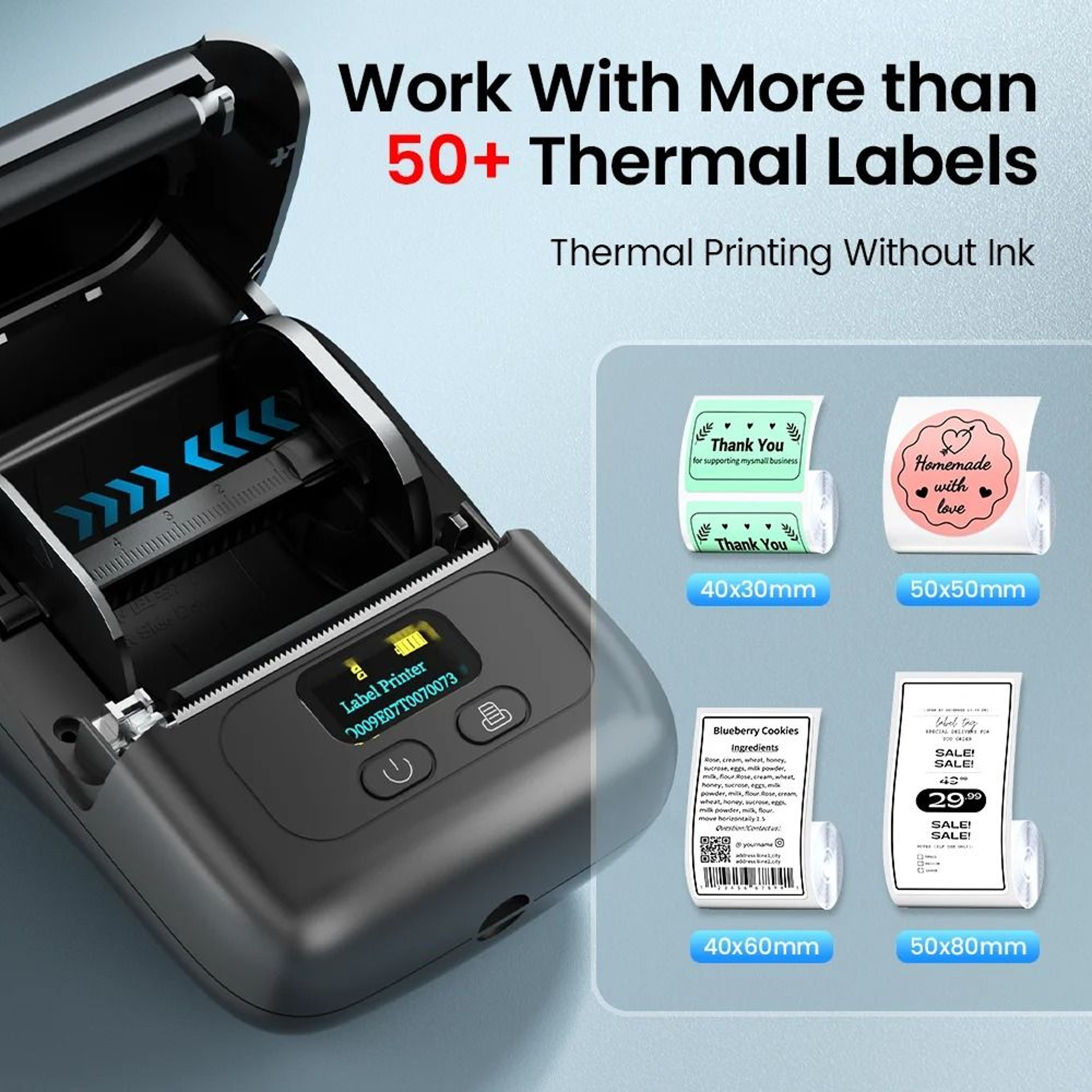 Portable Bluetooth Thermal Label Printer  Inkless Barcode And Price Tag Maker 15