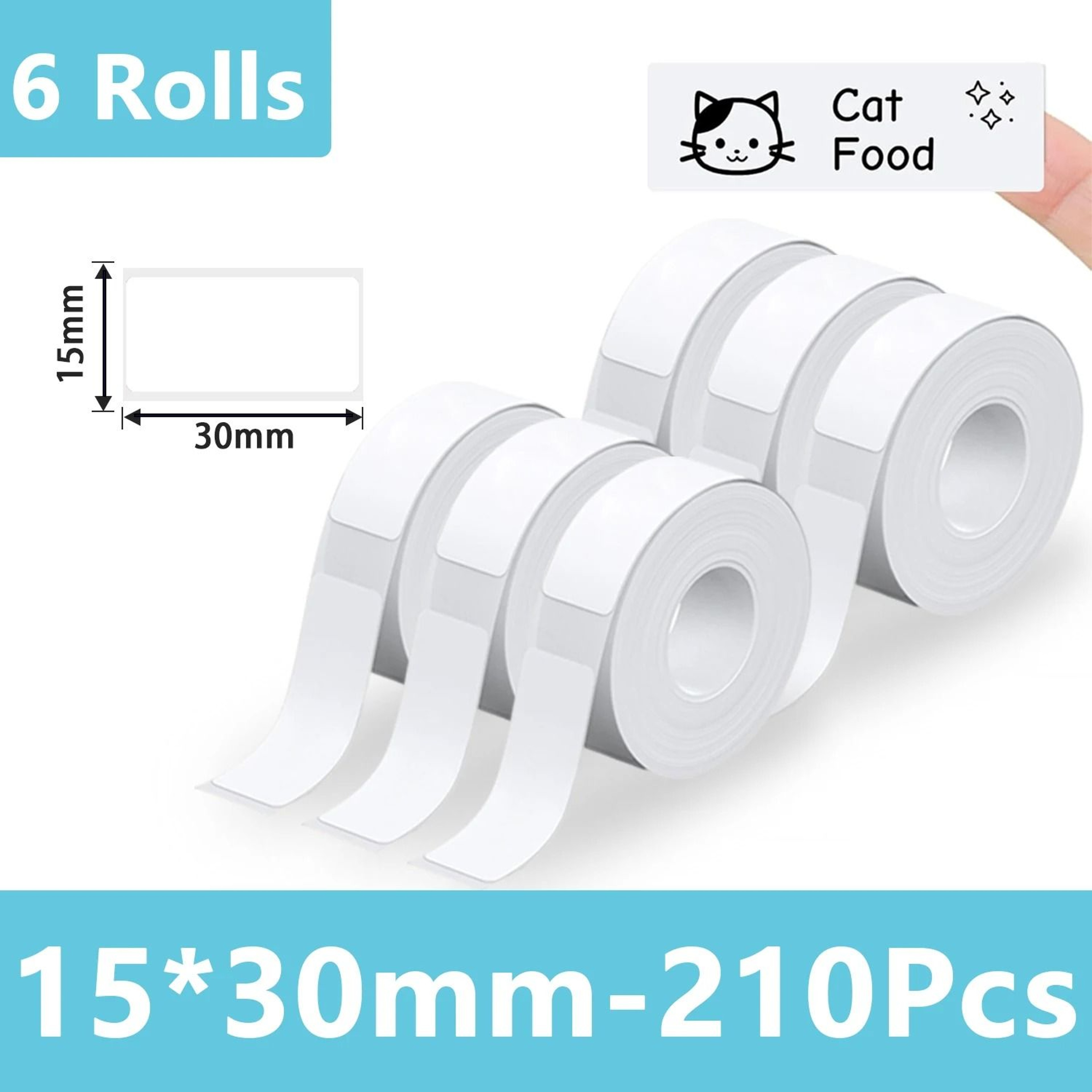 Self Adhesive Thermal Label Rolls  White And Transparent Sticker Paper Refills 6