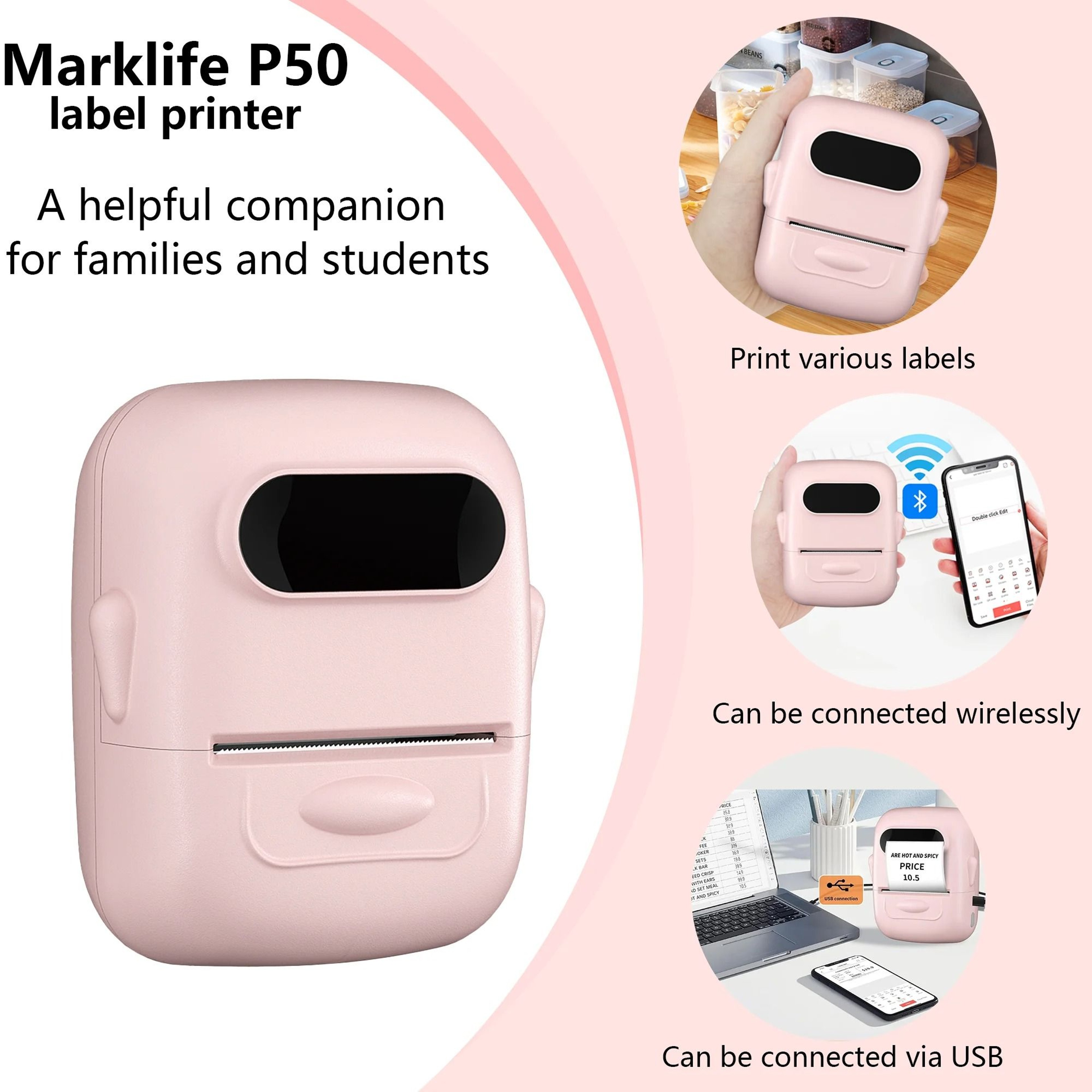 P50 Creative Label Studio  Bluetooth Thermal Sticker Printer For Custom Labels 13