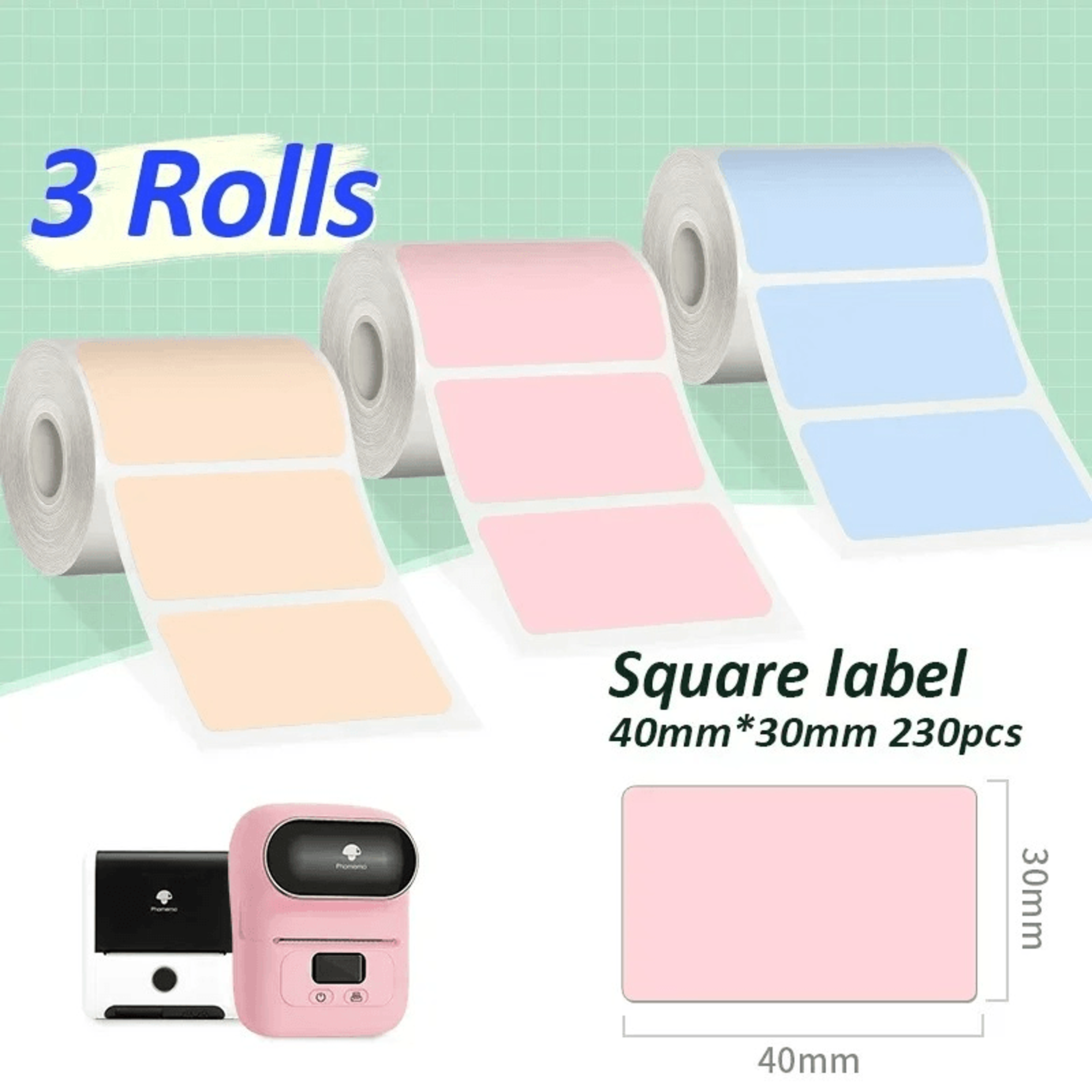 CrystalClear 40x30mm Label Rolls  Transparent Barcode And Product Sticker Refills 6