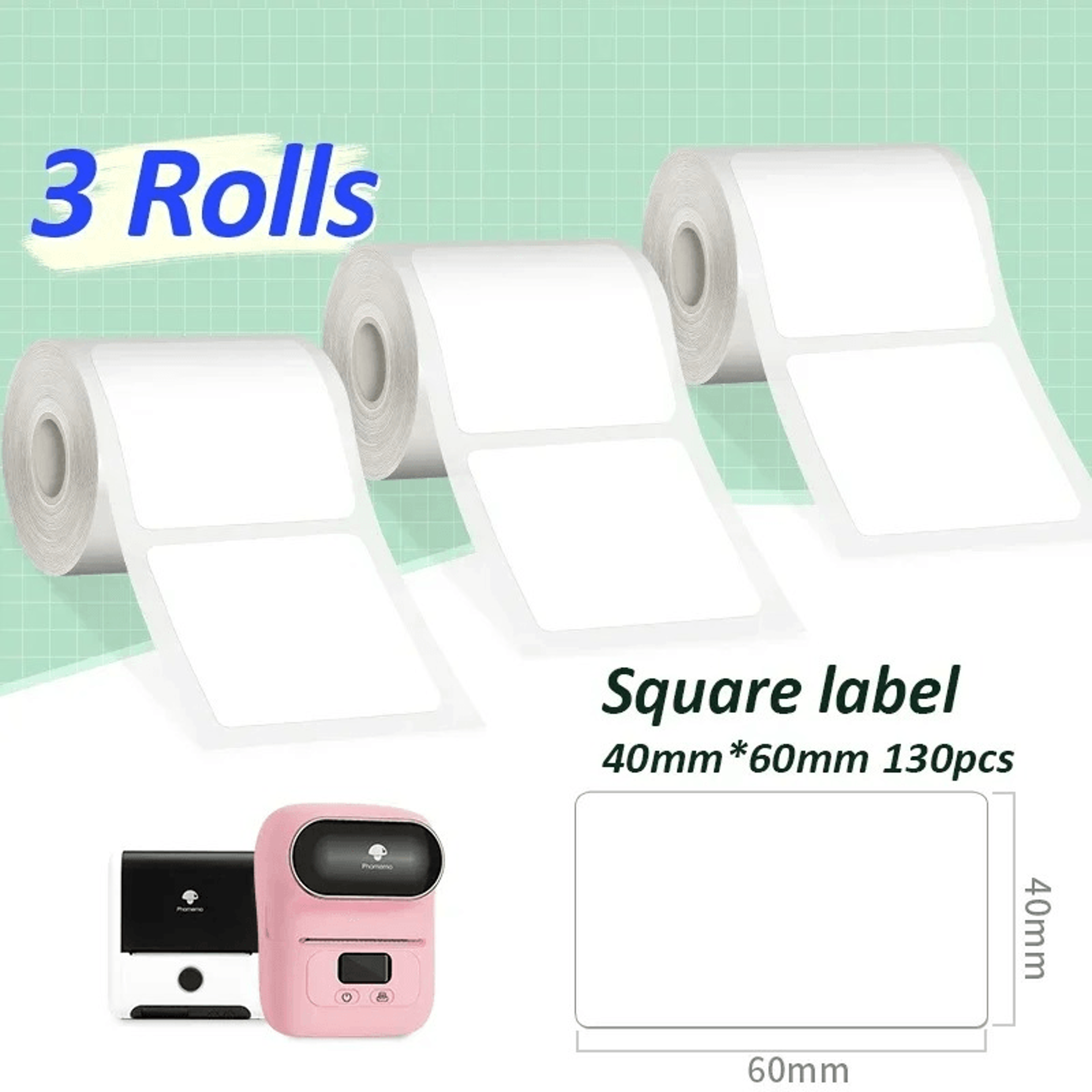 CrystalClear 40x30mm Label Rolls  Transparent Barcode And Product Sticker Refills 8