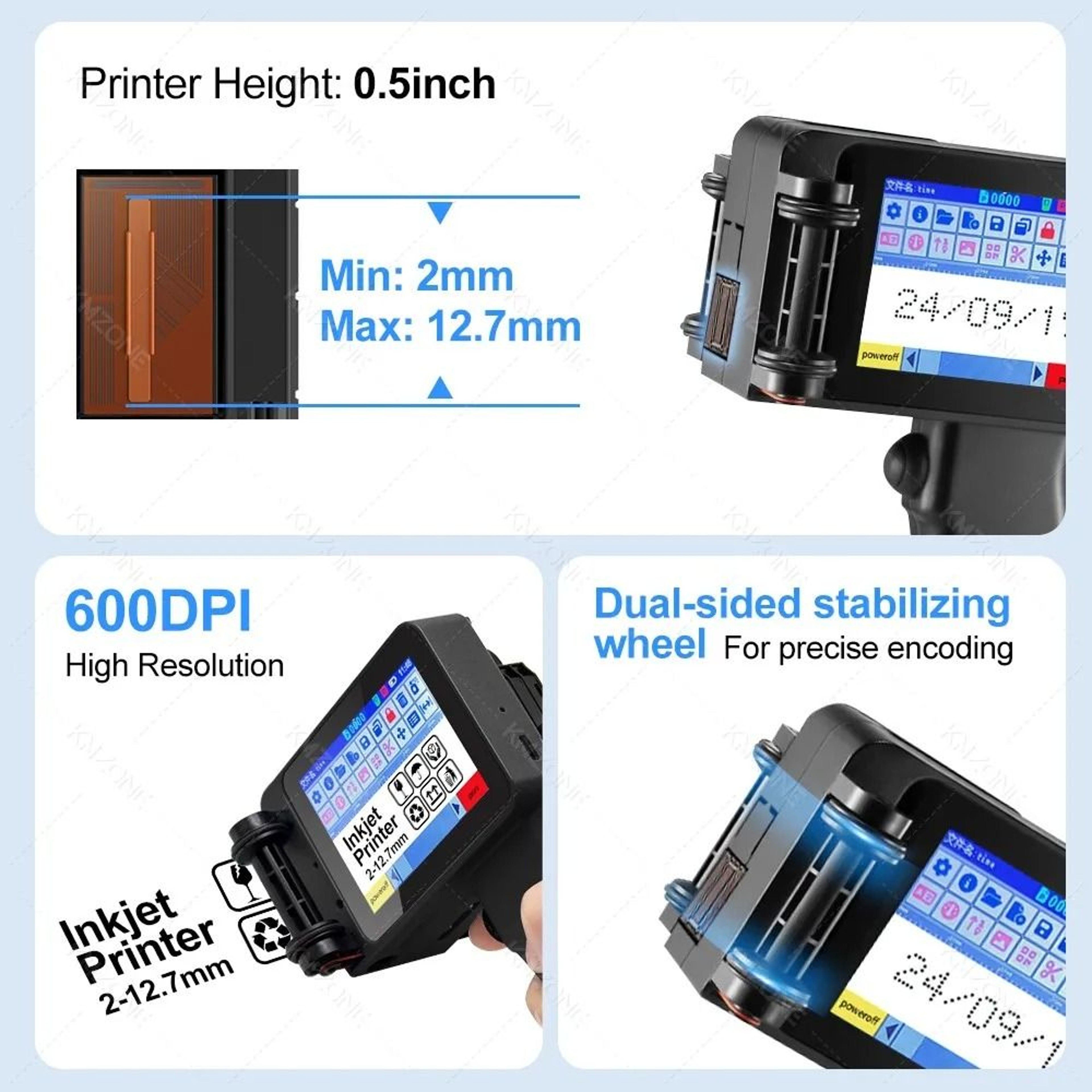 PrintPilot Mini 127mm Inkjet Coder  Handheld Barcode And Expiry Date Printer 7