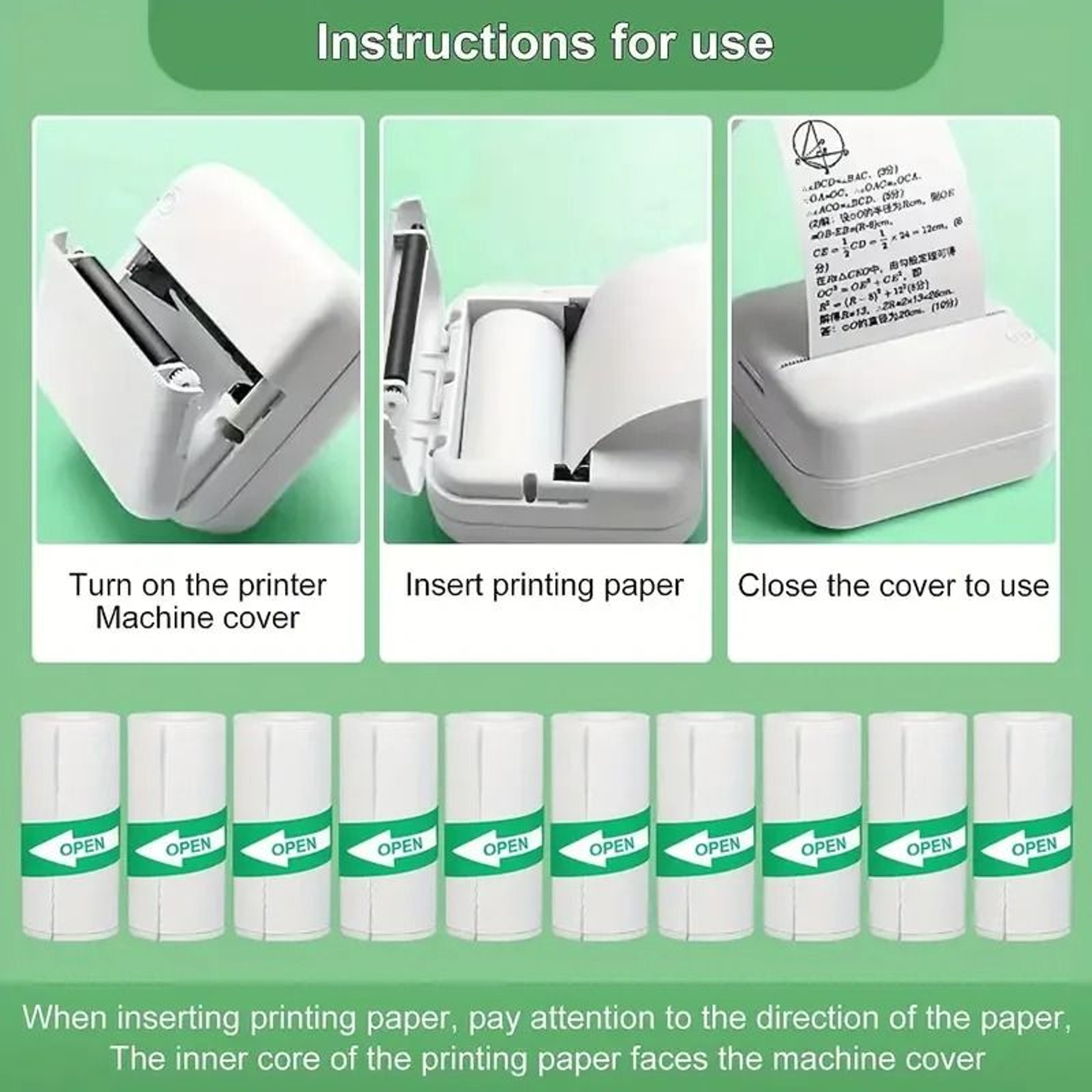 StickJoy 57mm Thermal Sticker Paper  10 Rolls Of White SelfAdhesive Mini Printer Refills 7