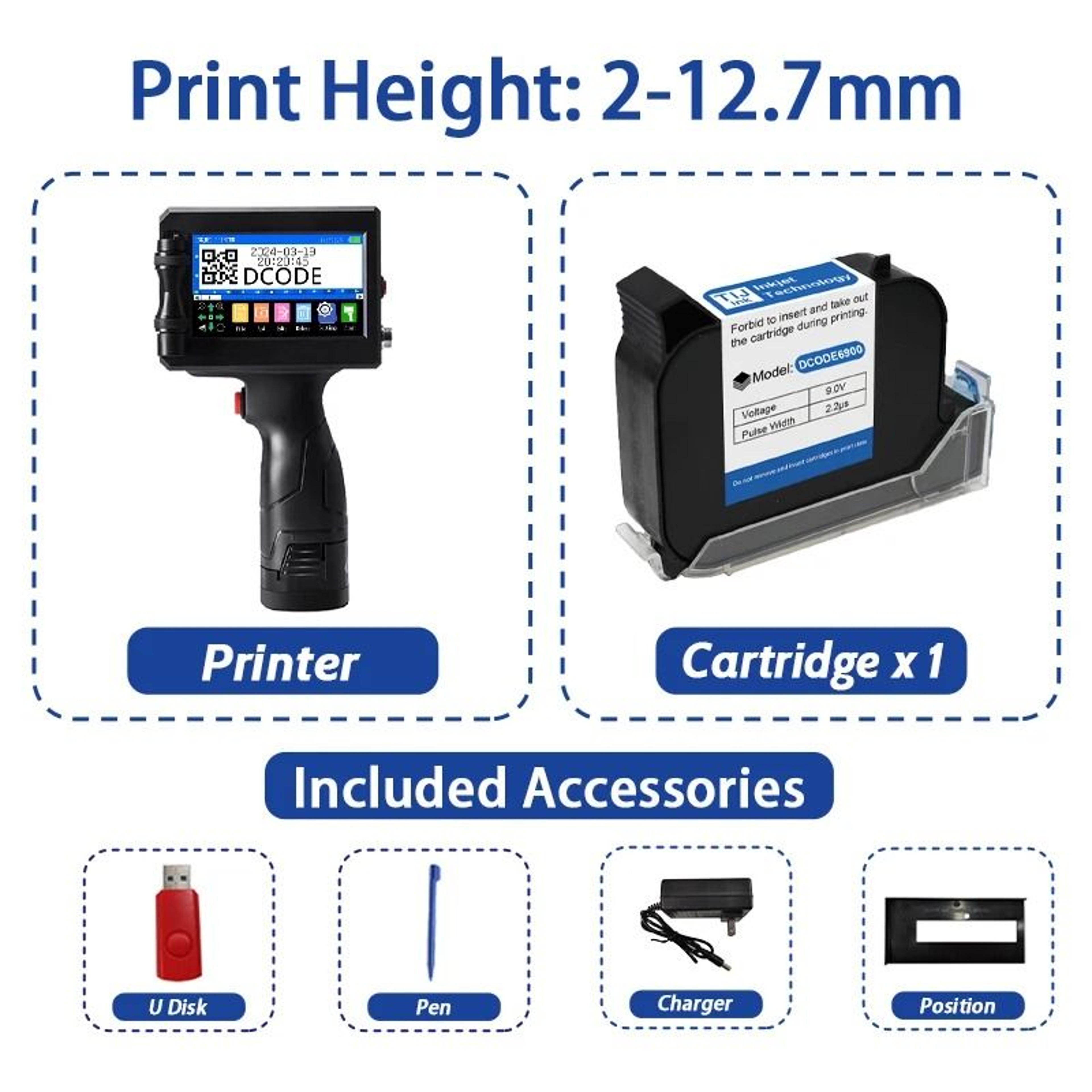 1750PLUS VersaCode Pro  Handheld Inkjet Printer For Date And Barcode Coding 3