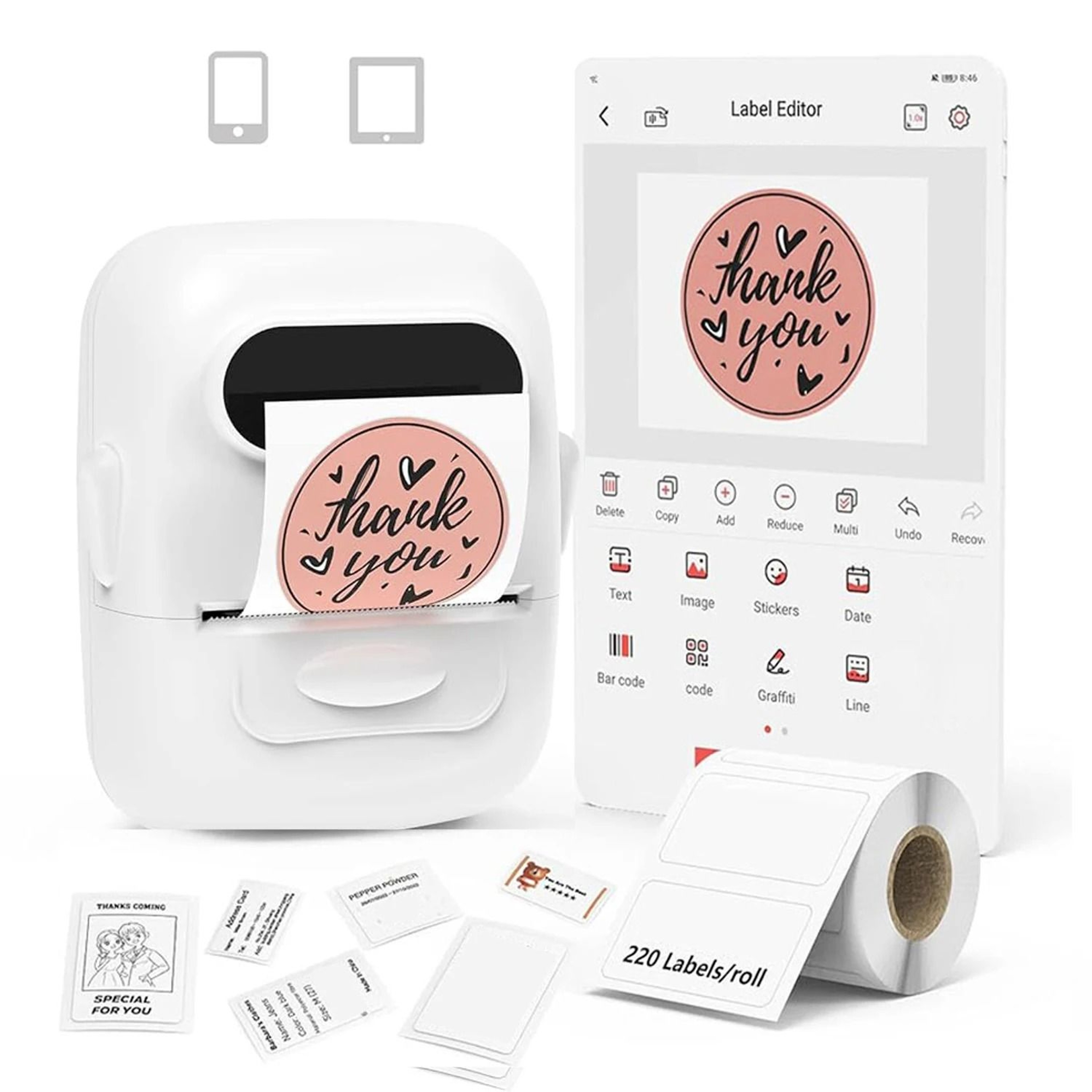 Mini  Bluetooth Thermal Label Printer For Price Tags And Organization 0