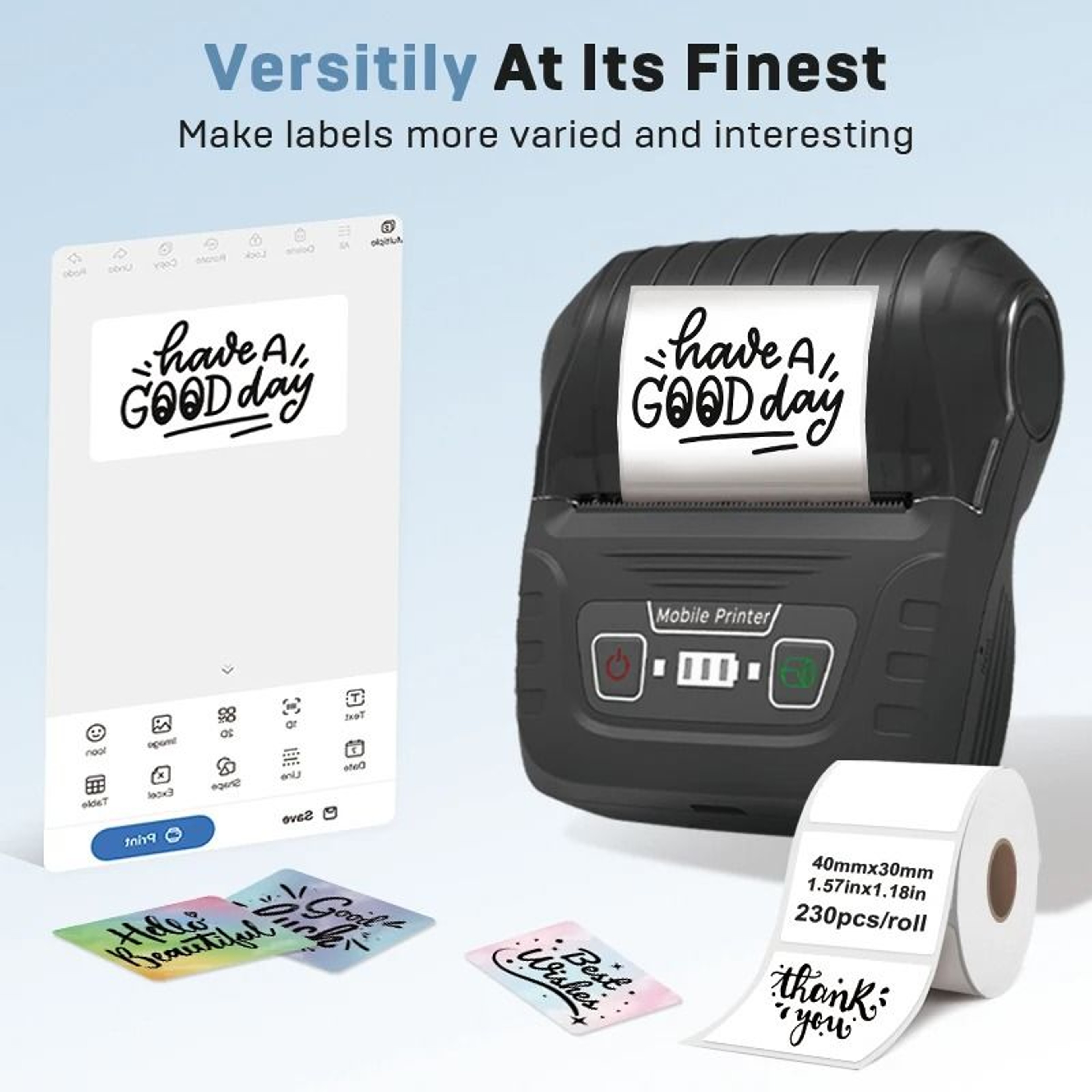 Mini  Bluetooth Thermal Label Printer For Barcodes And DIY Stickers 6