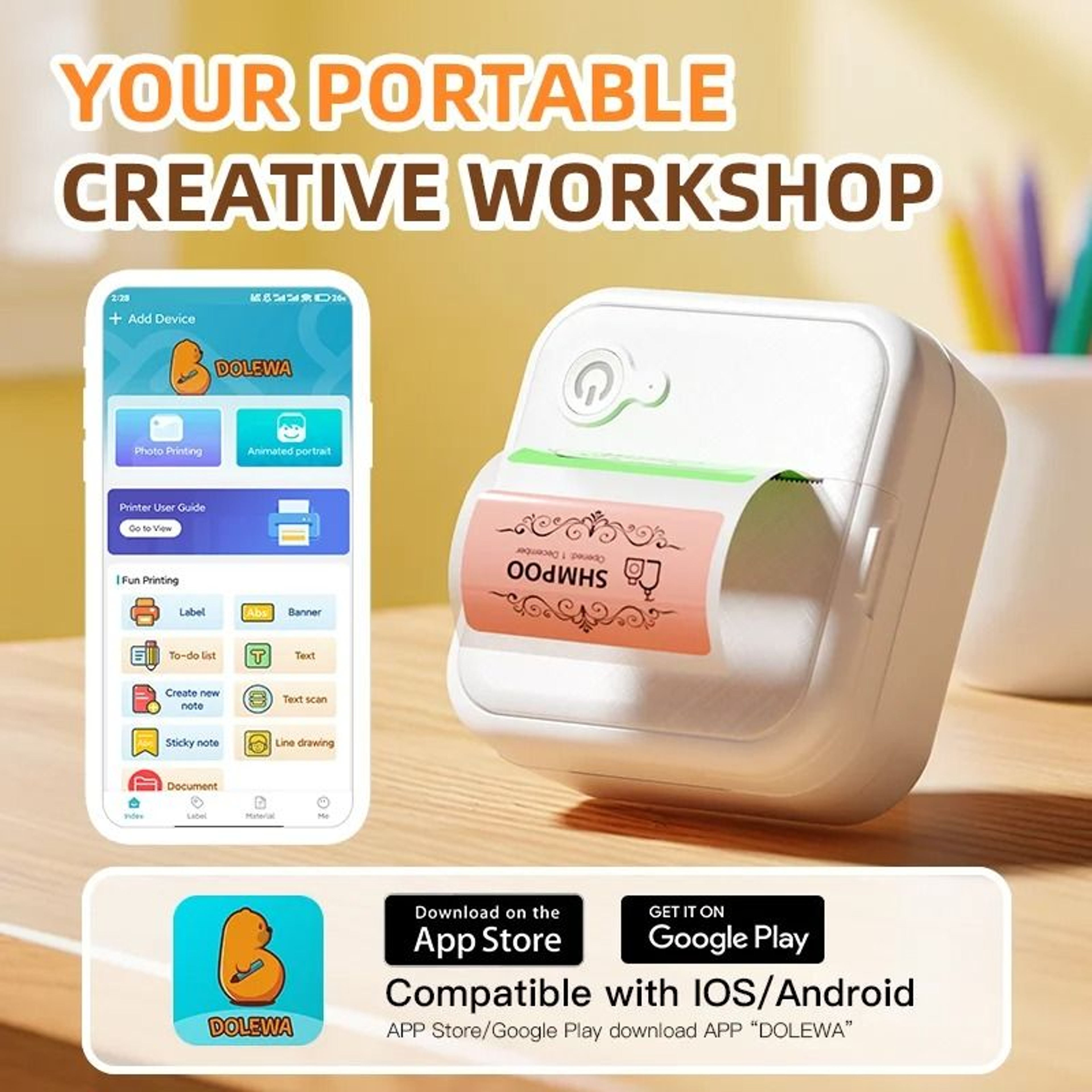 SnapMemo Pocket Printer  Wireless Bluetooth Photo And Sticker Maker 0
