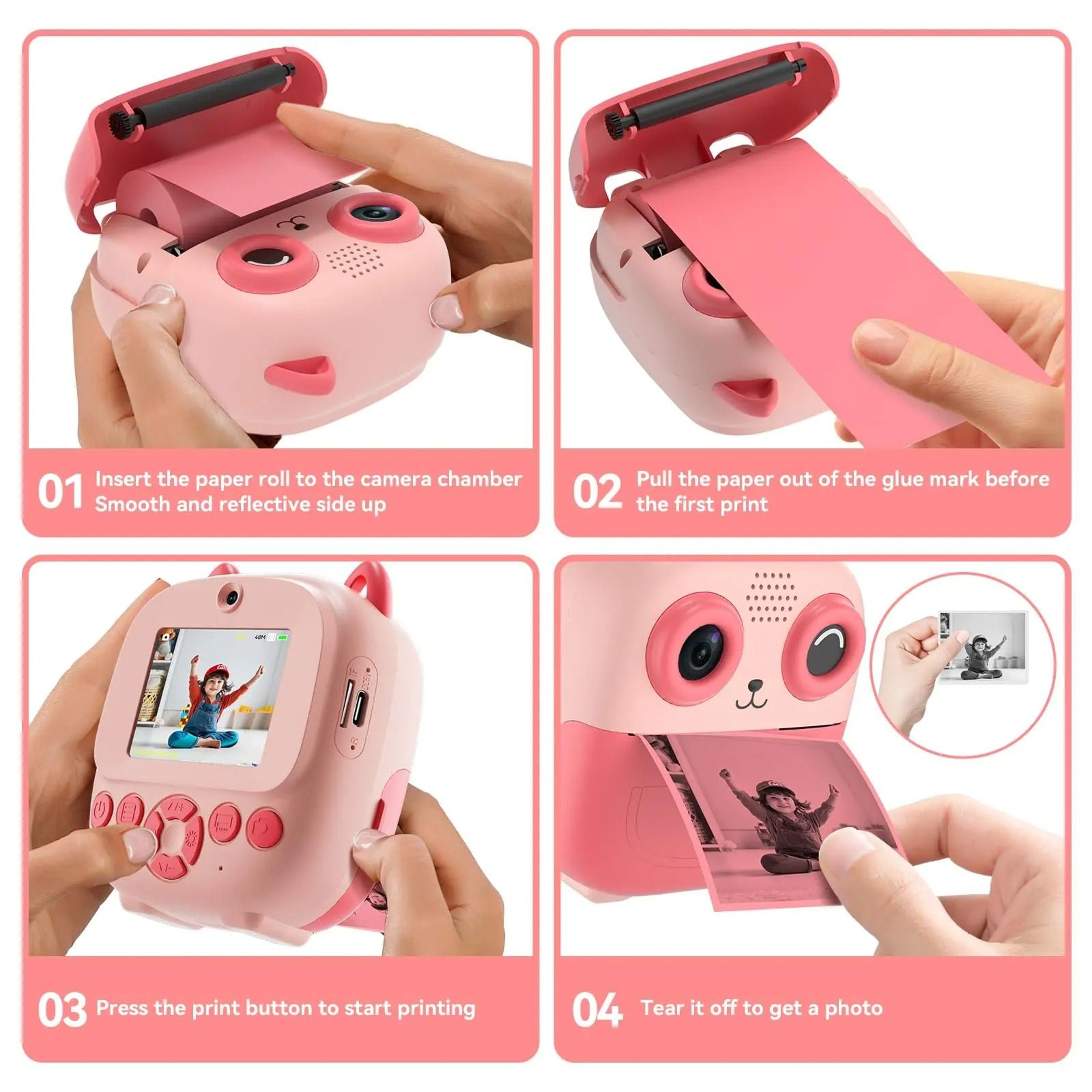 SnapWonder Instant Print Camera  Digital Selfie Camera With Inkless Photo Printer 7