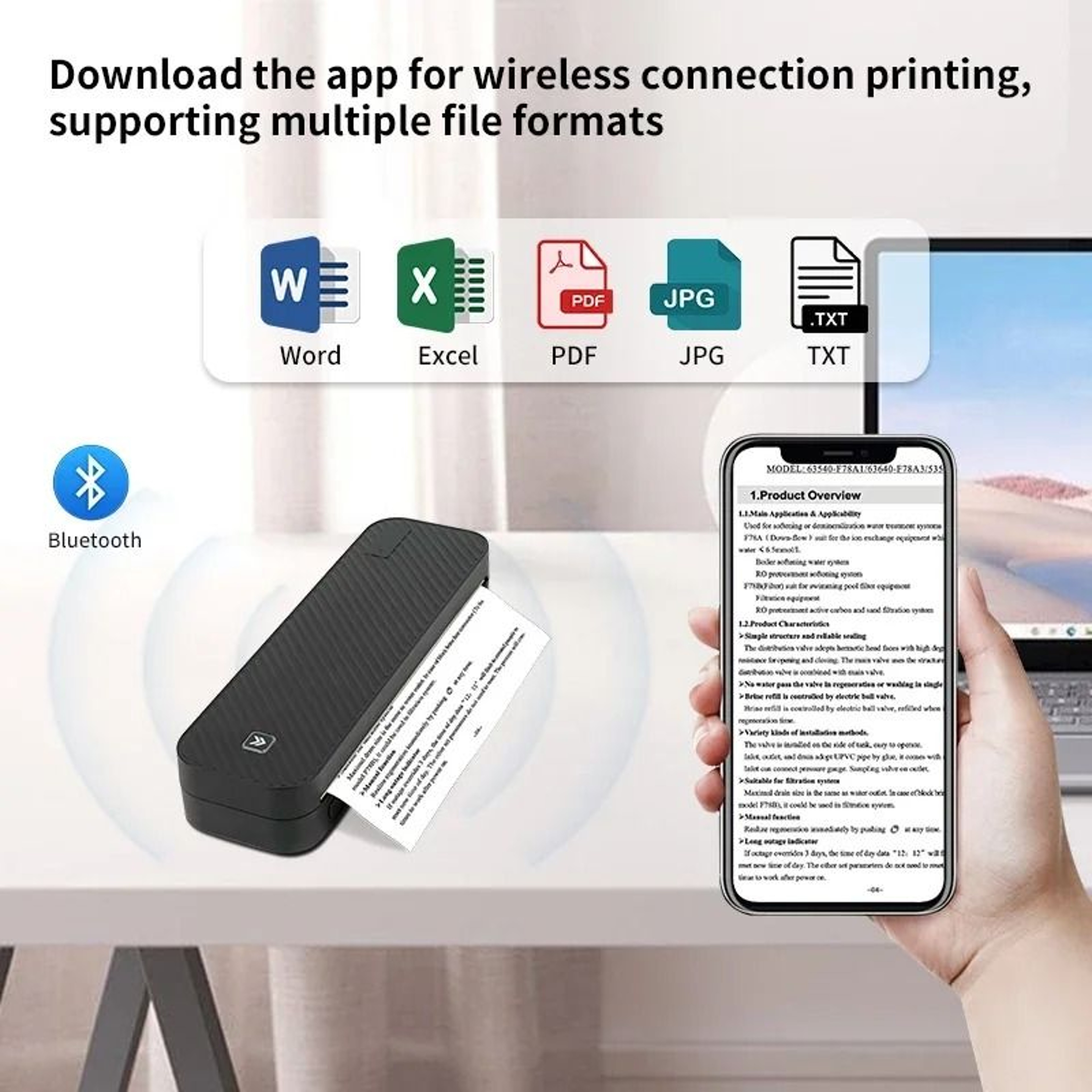 PaperJet Go  Portable A4 Bluetooth Thermal Printer For Inkless Document Printing 5