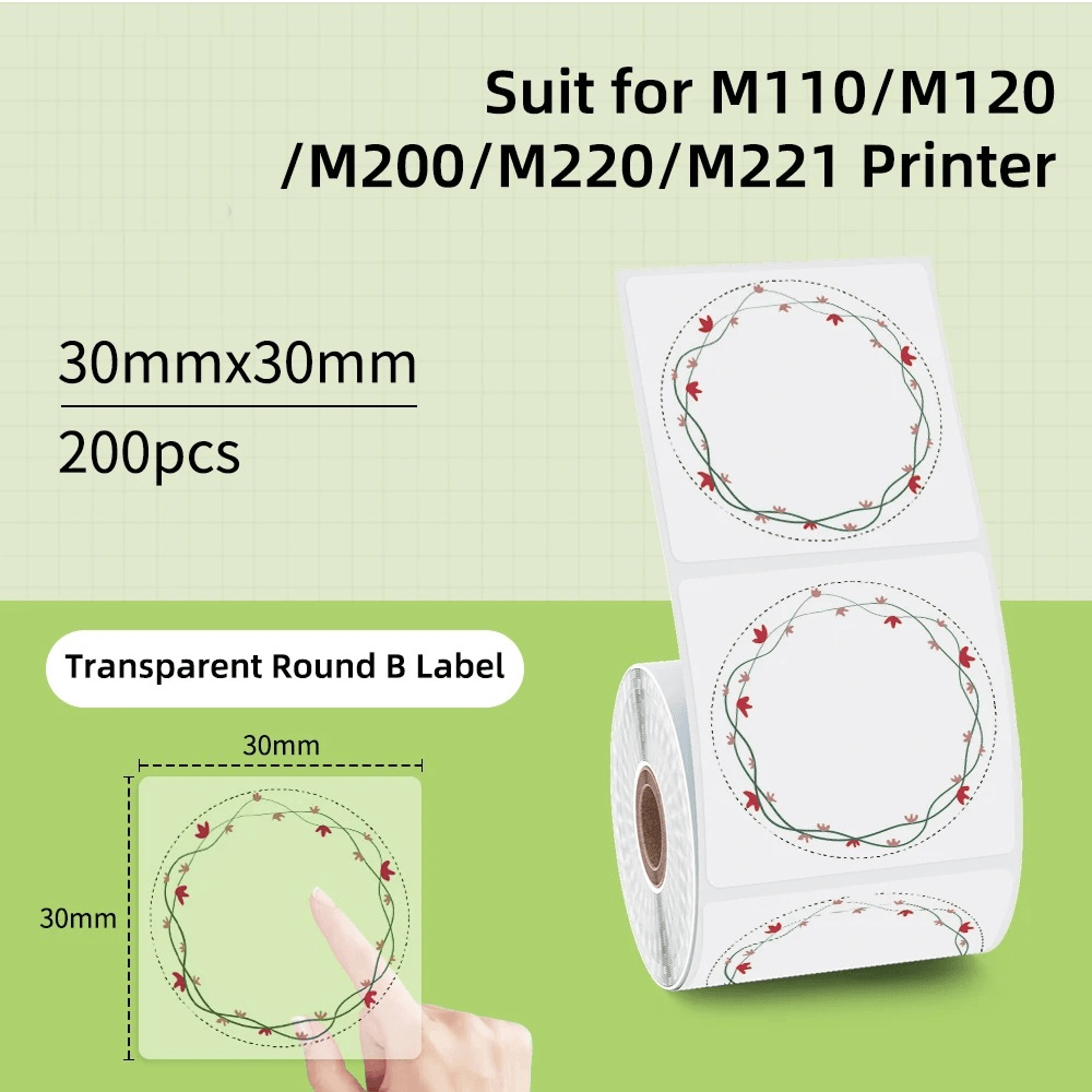 ShapeNest Thermal Sticker Labels  Waterproof Round And Square Adhesive Paper Refills 11
