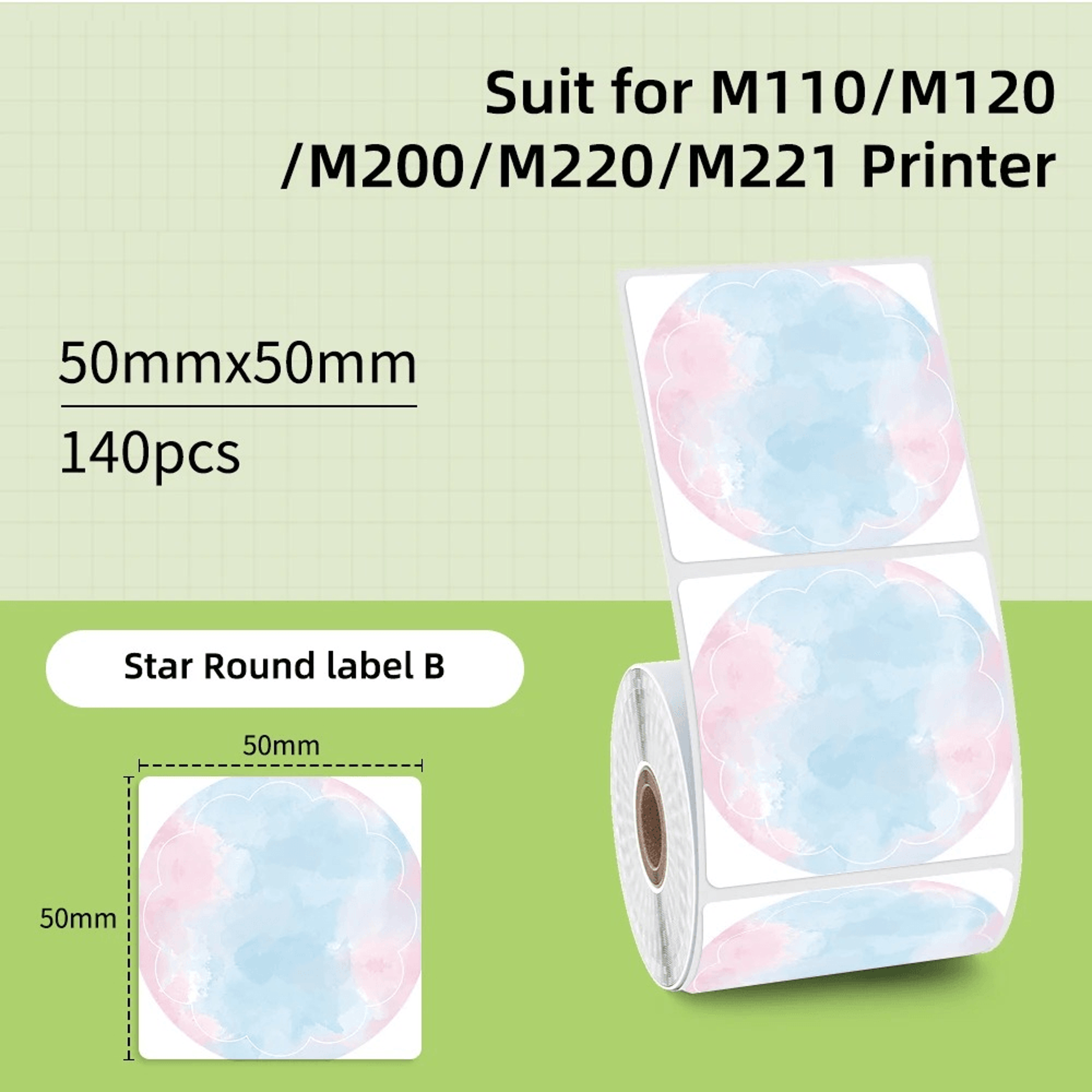 ShapeNest Thermal Sticker Labels  Waterproof Round And Square Adhesive Paper Refills 17