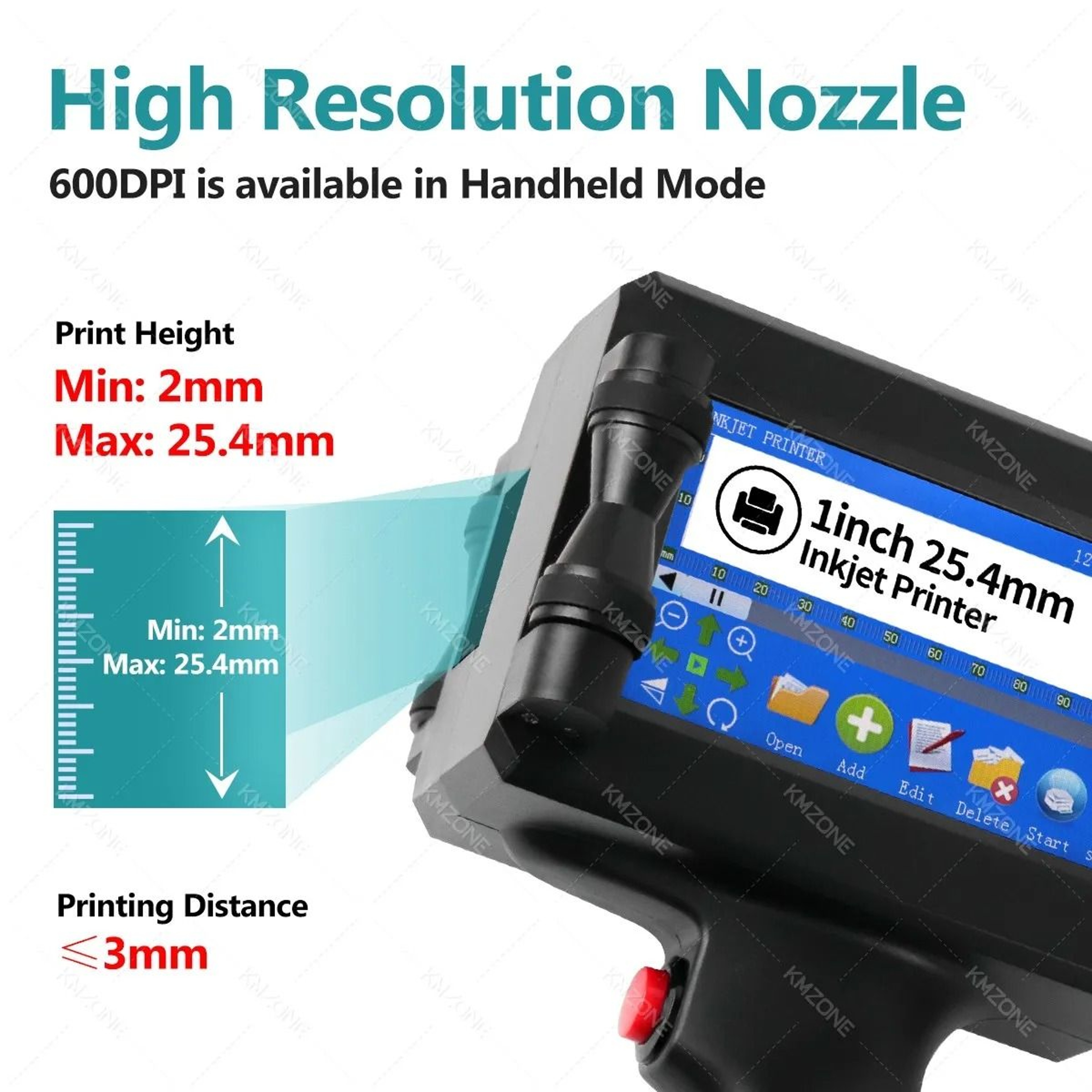 MetalMark Precision Handheld Inkjet Printer  254mm Portable Date And Barcode Coder 2