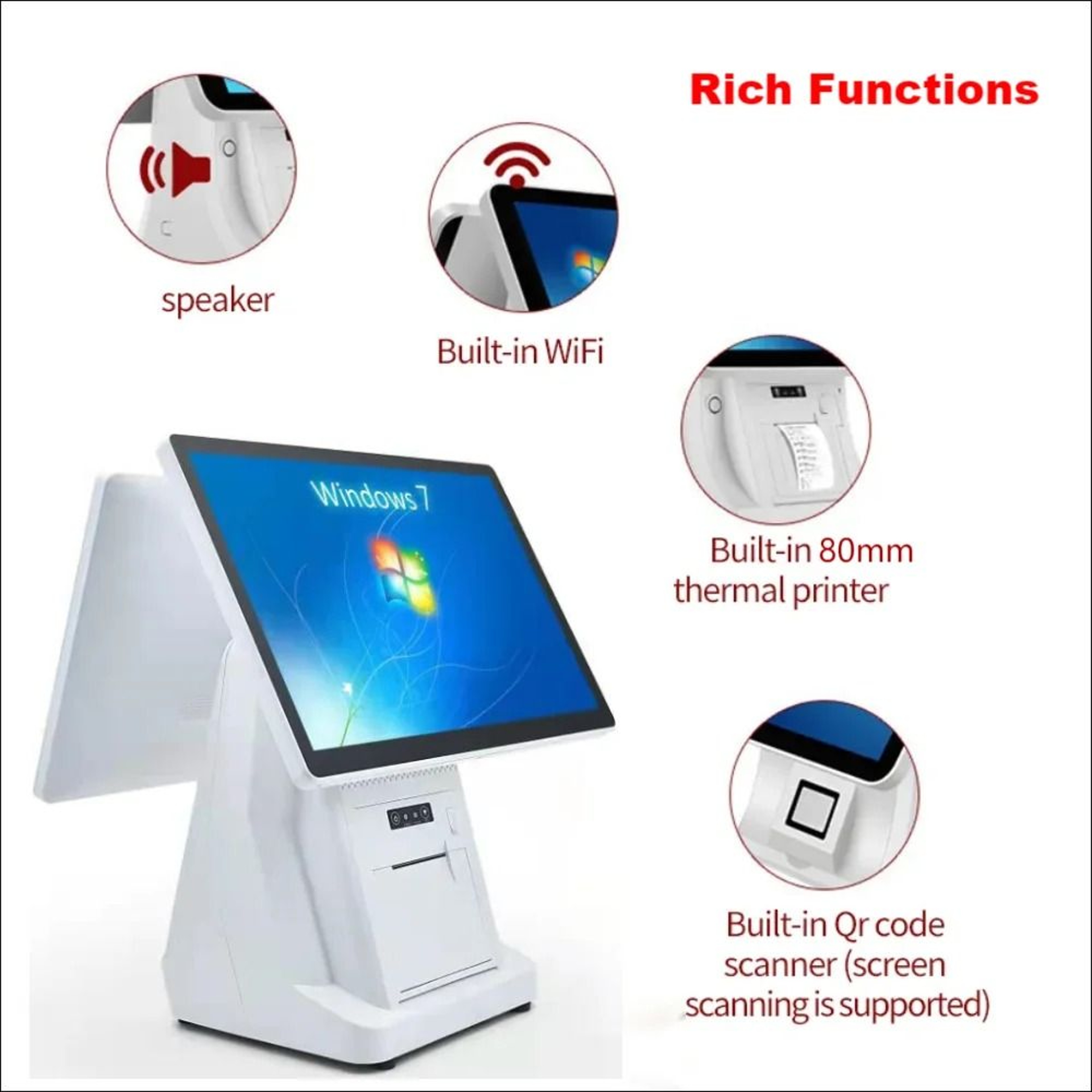 Touchscreen POS System  156 Inch Cash Register With Thermal Receipt Printer 15