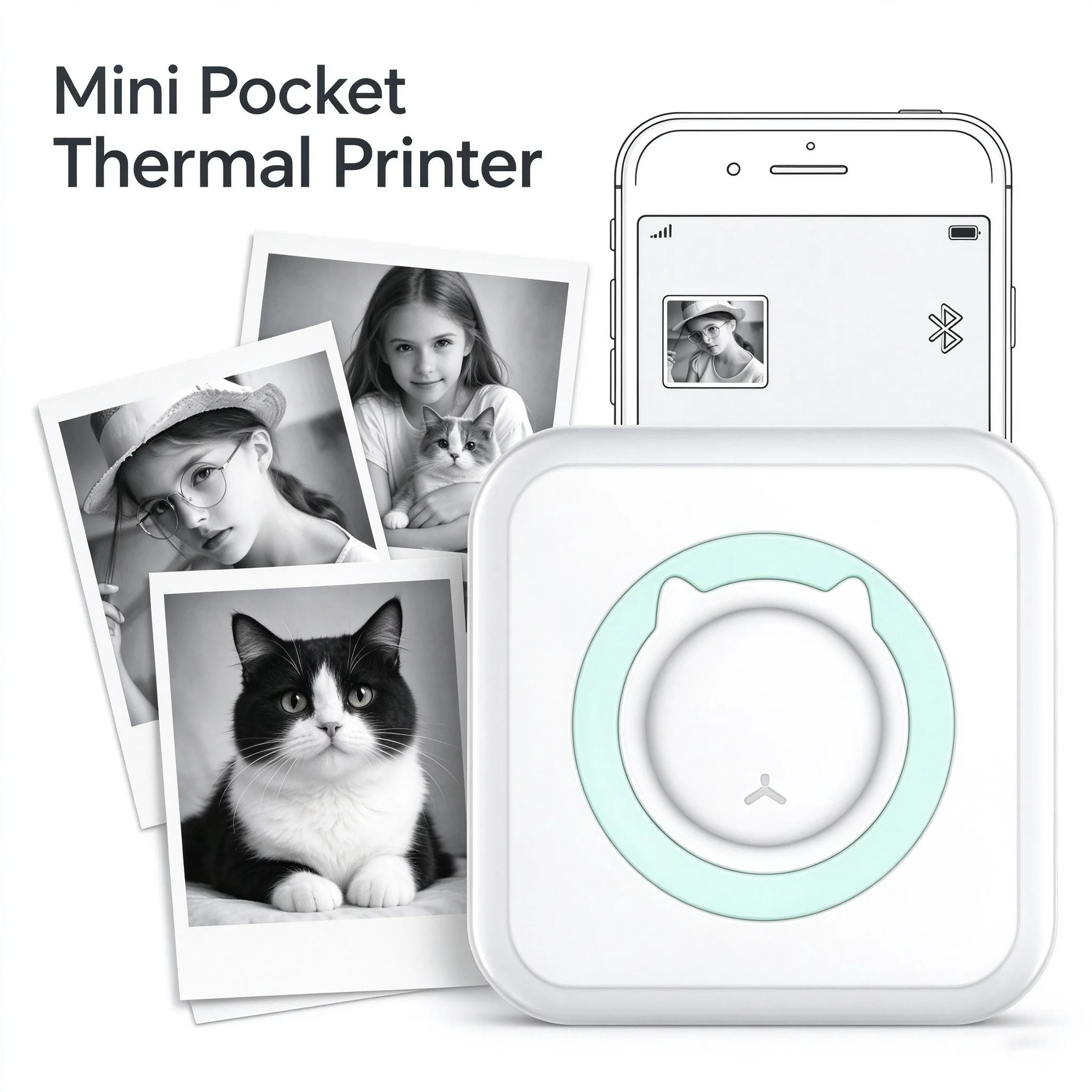 Mini Portable Inkless Thermal Sticker Printer For Photos And Journals 11