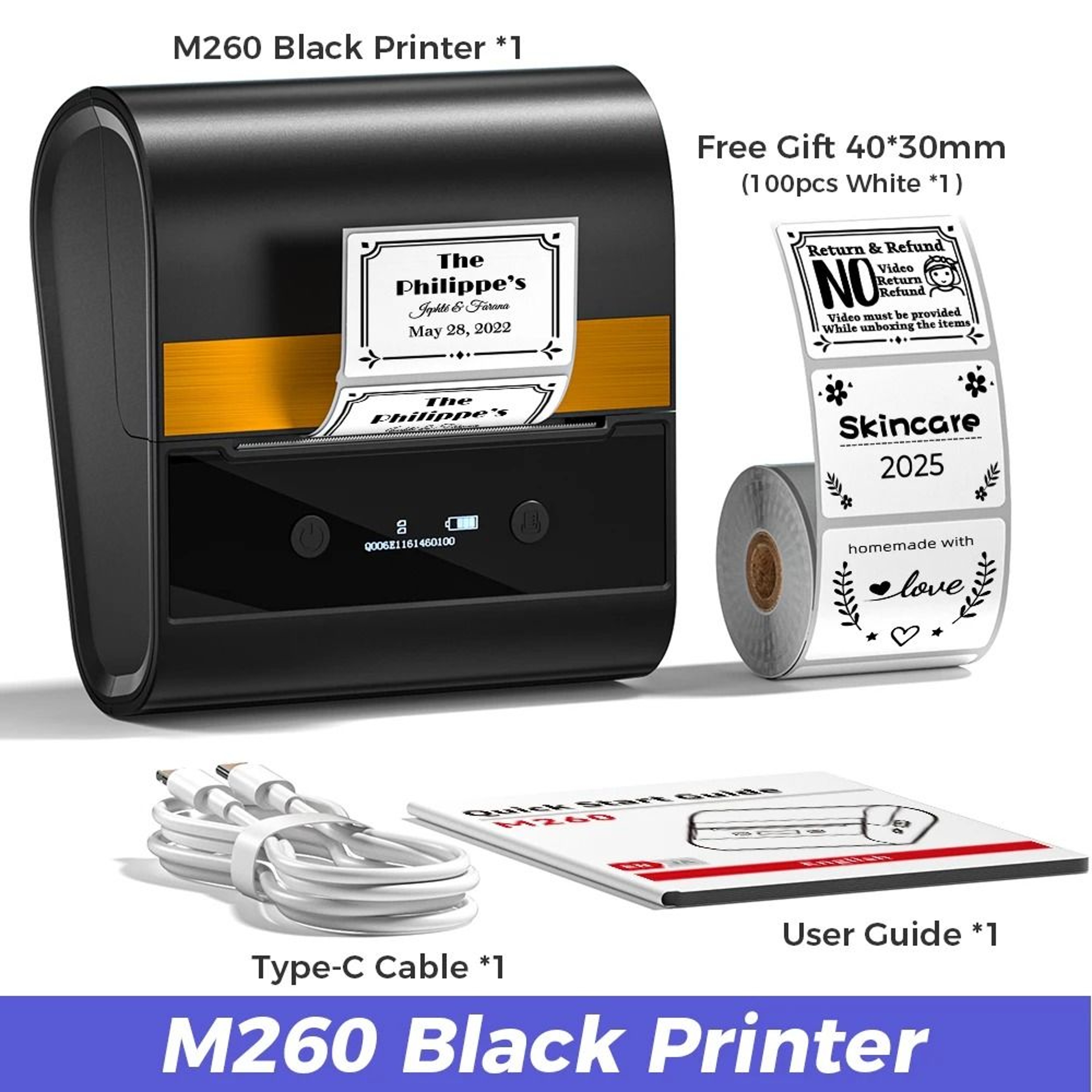 Phomemo M260 Portable Bluetooth Thermal Label Maker For Home And Business 1