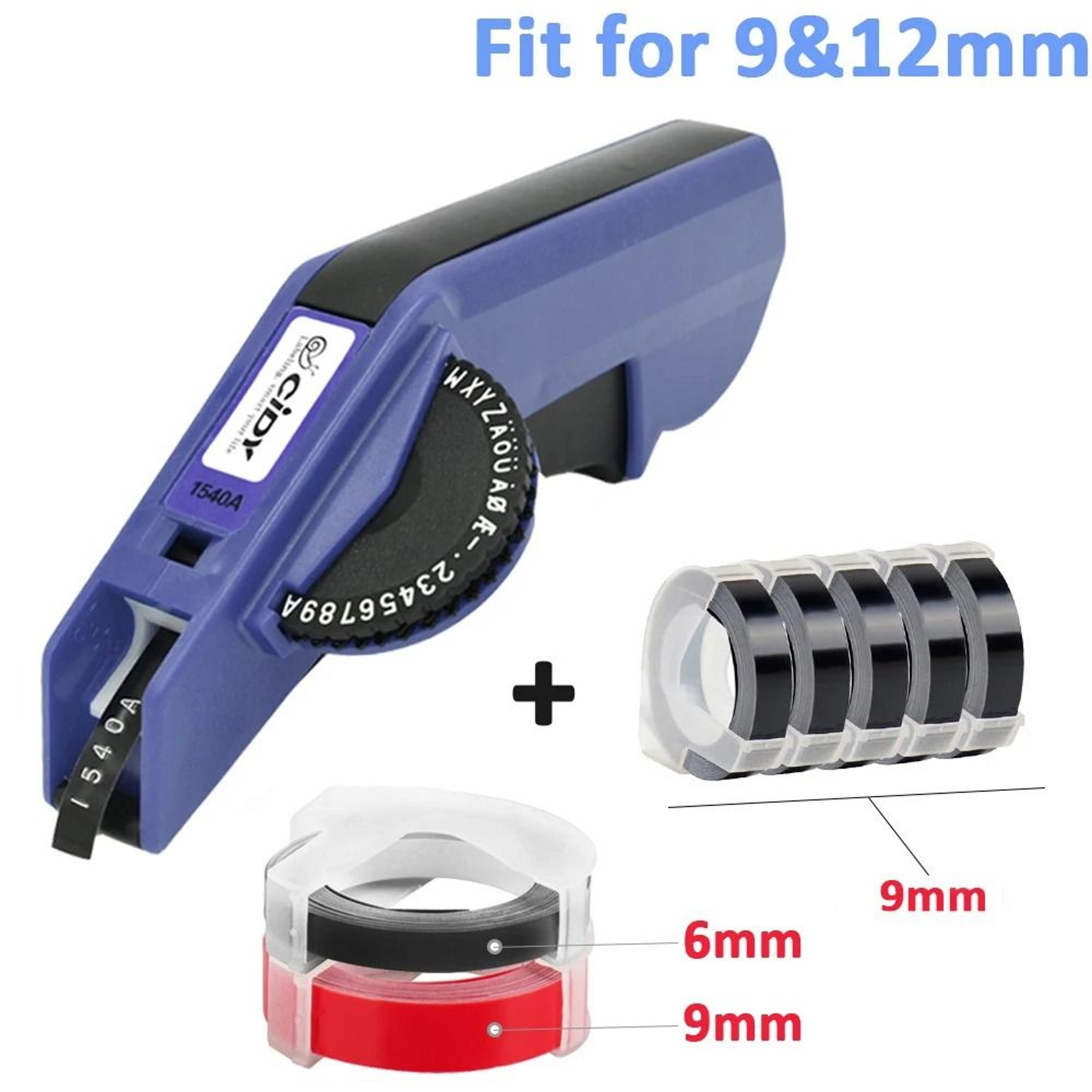 Manual 3D Embossing Label Maker With 7 Colorful Tape Rolls 8
