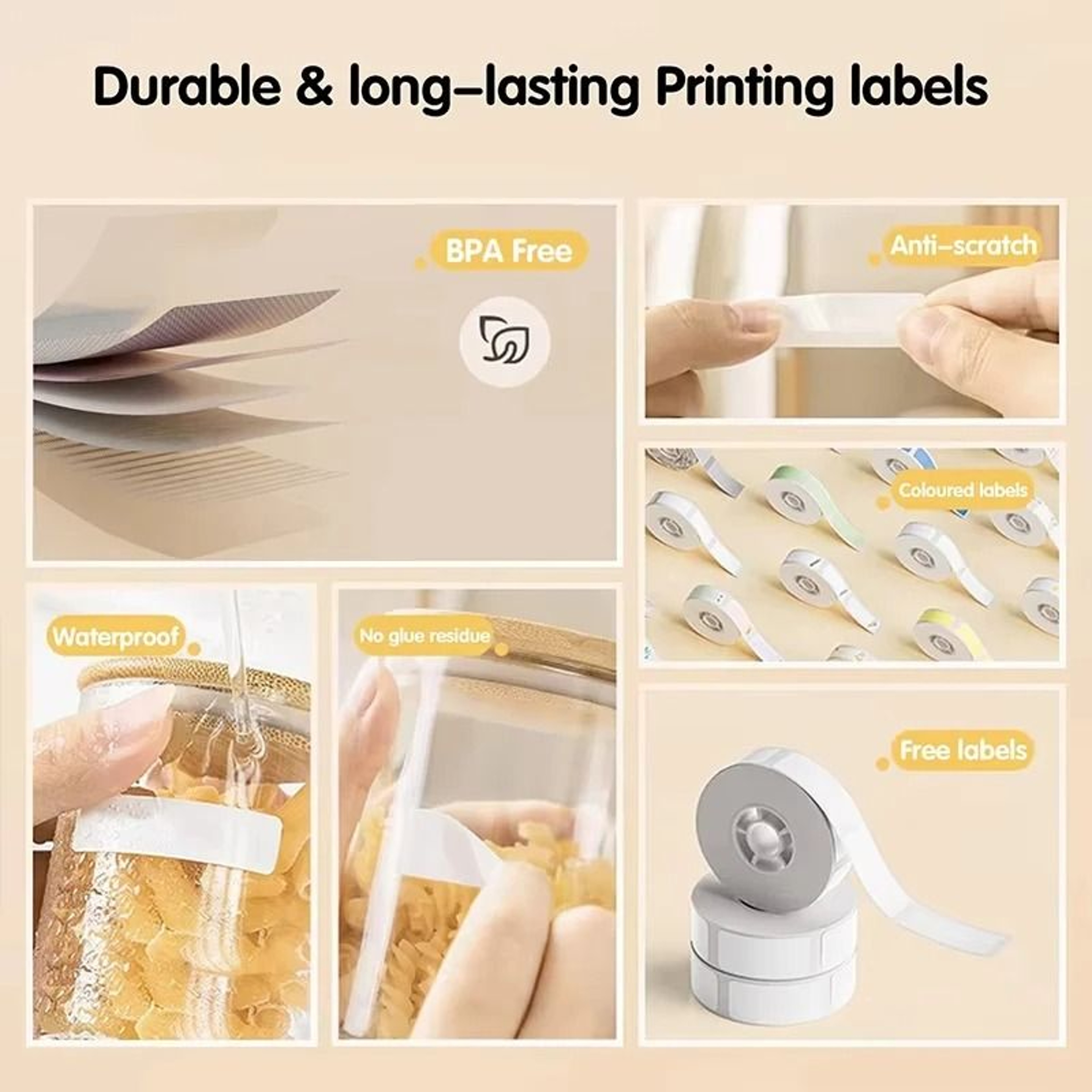 Waterproof Thermal Label Sticker Roll For Easy Cable And Storage Organization 11