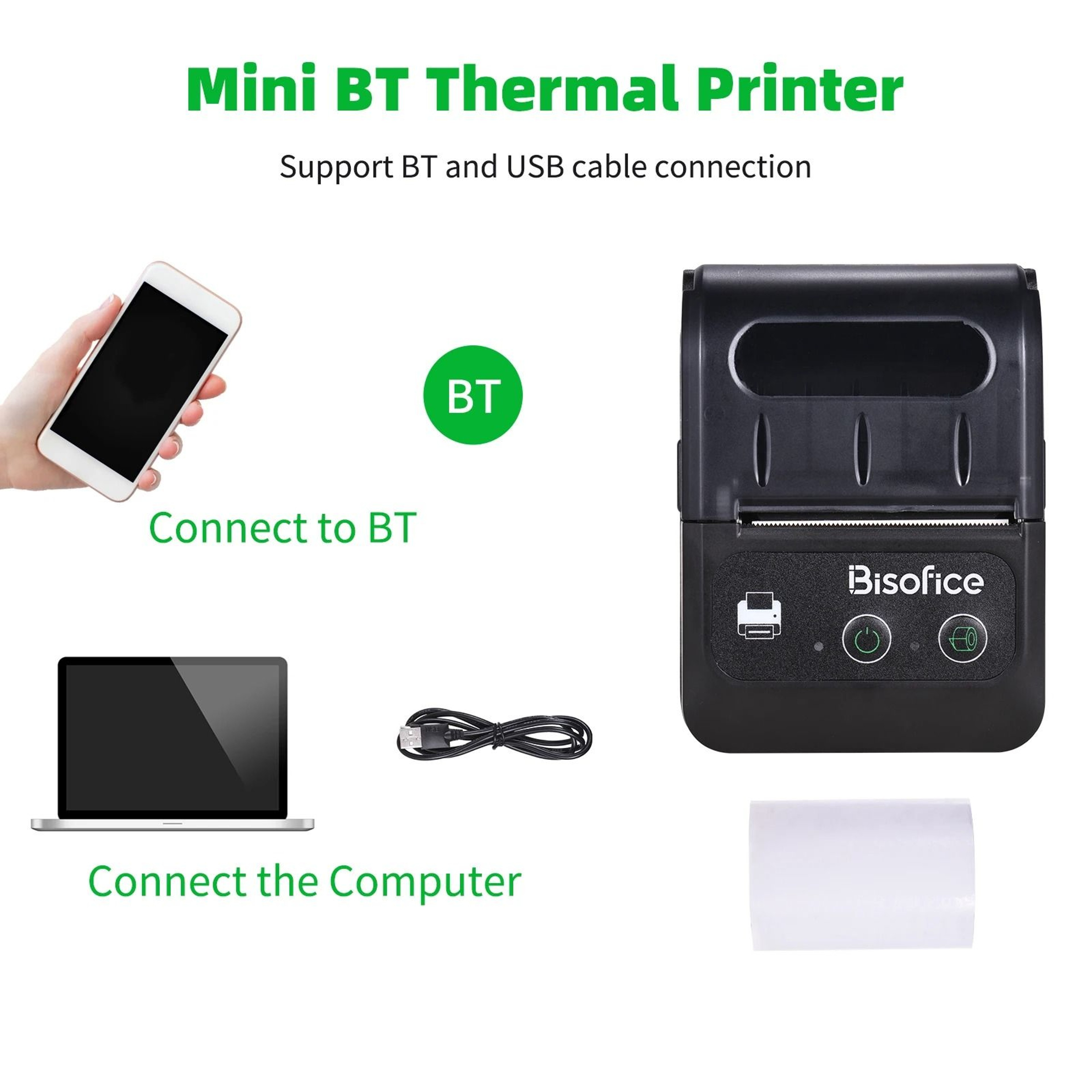 Portable 58mm Bluetooth Thermal Receipt And Label Printer For Small Business 6