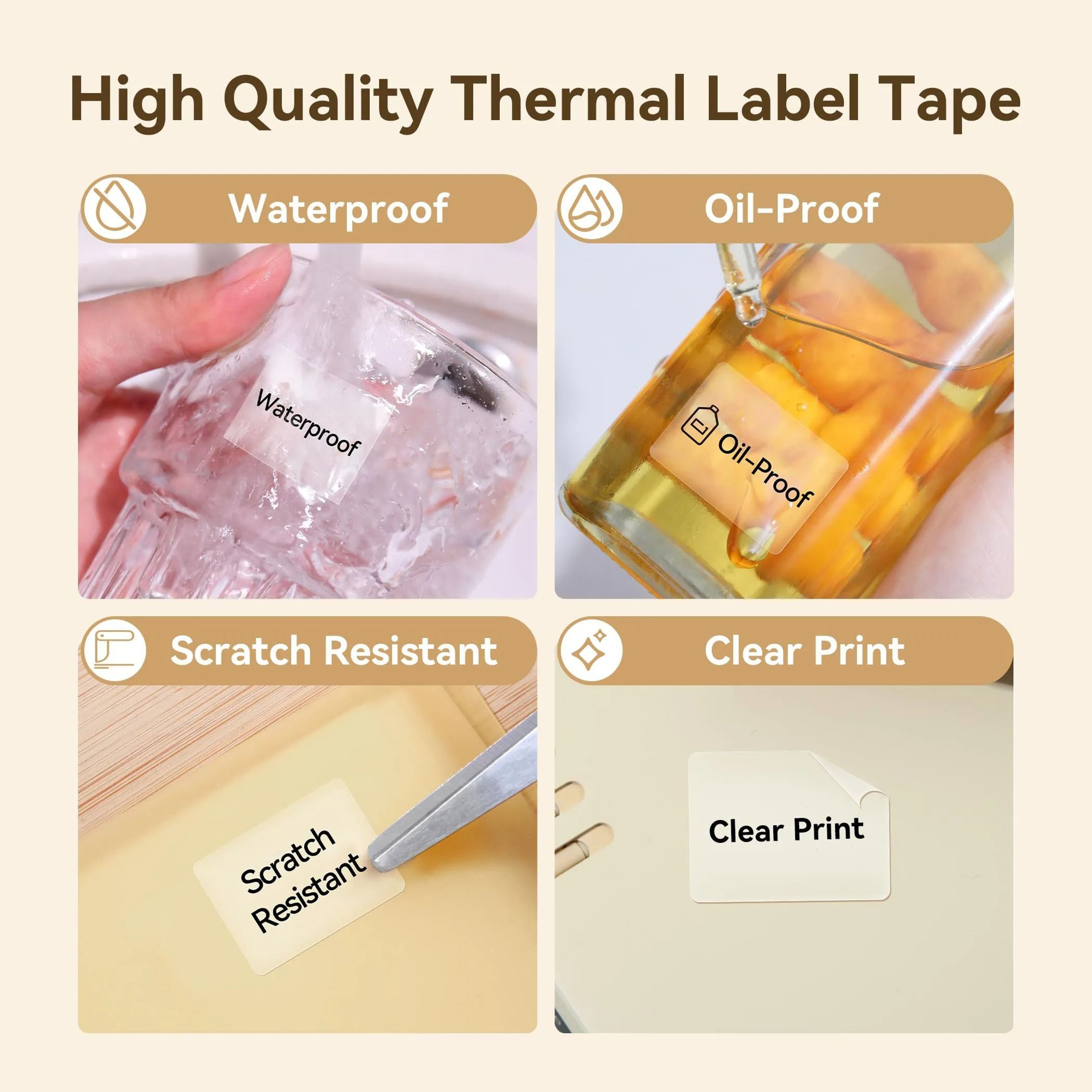 Transparent Self Adhesive Thermal Label Stickers For Home And Business 11