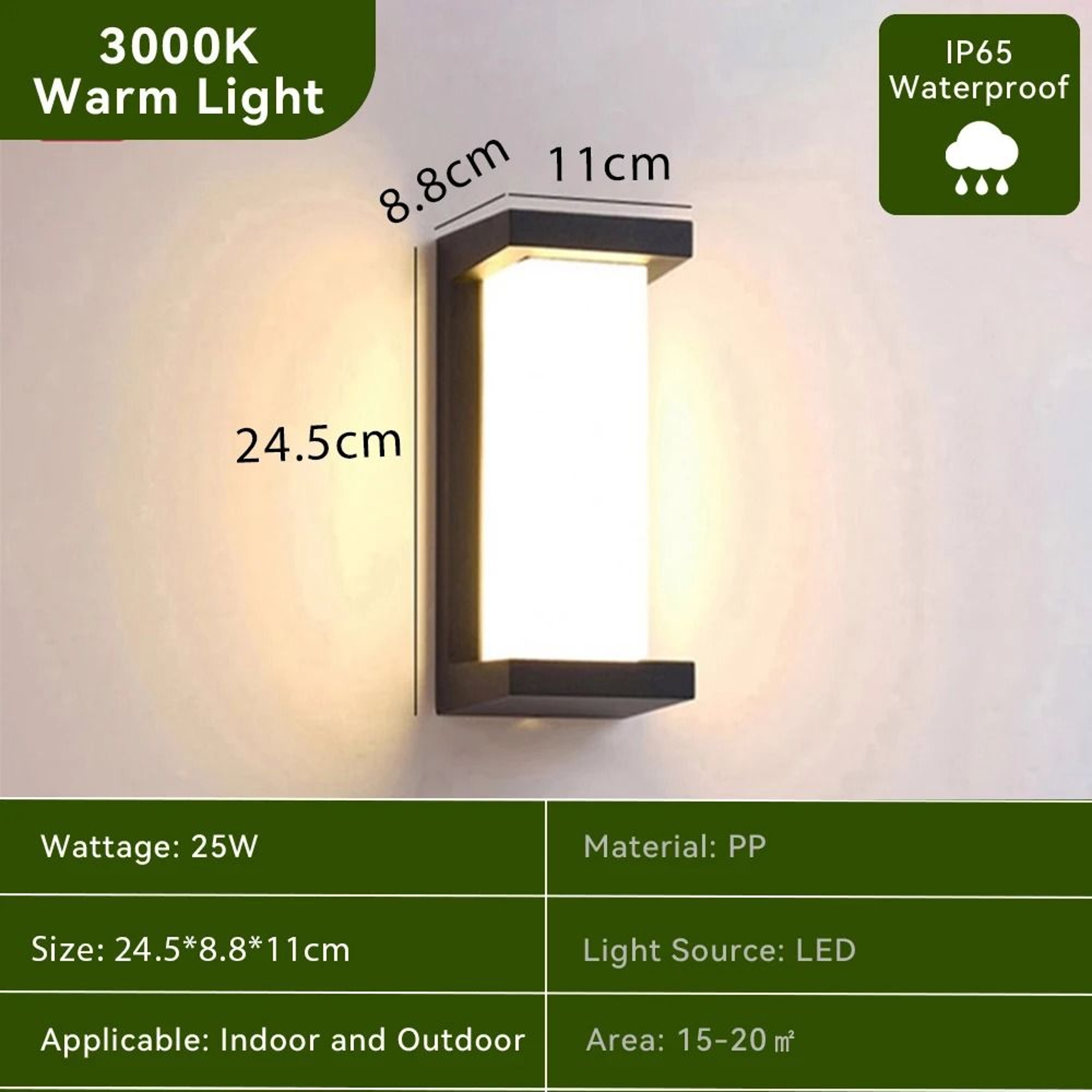 Waterproof Outdoor LED Wall Light For Stairs Pathways And Garden Lighting 5