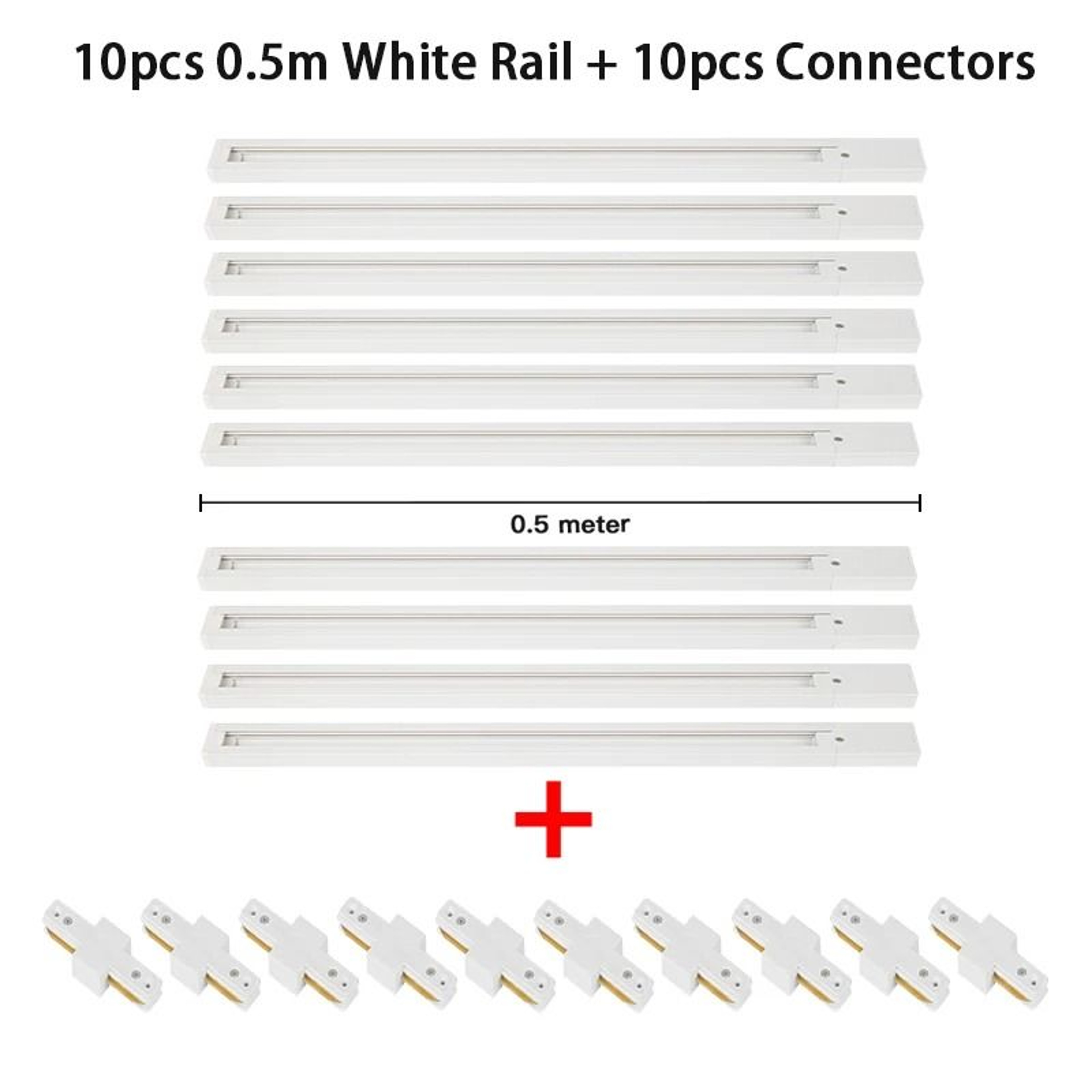 Adjustable LED Track Light Rails With Straight And L Shape Connectors 8