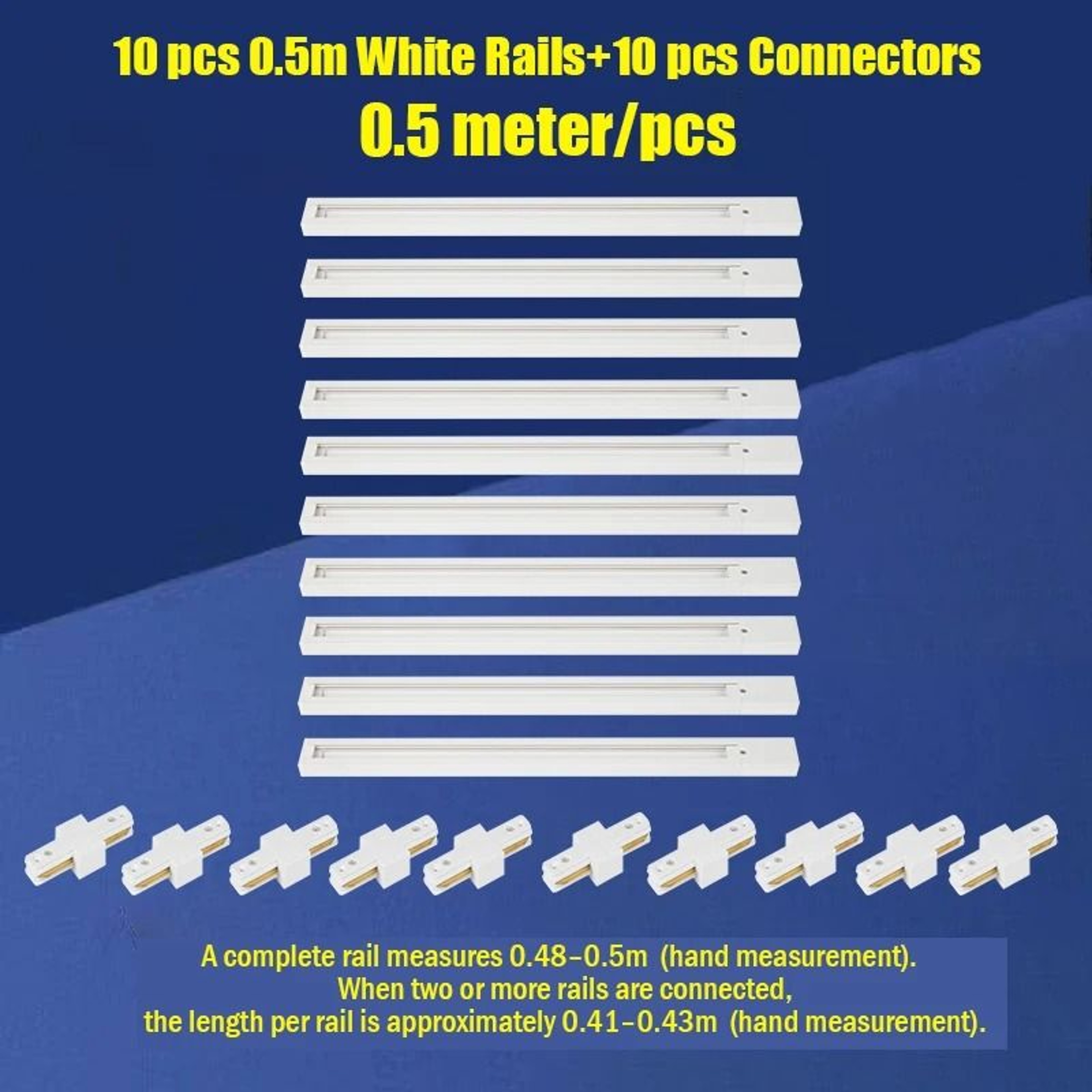 20 Piece LED Track Light Rail Kit With Connectors For Flexible Ceiling Lighting 6