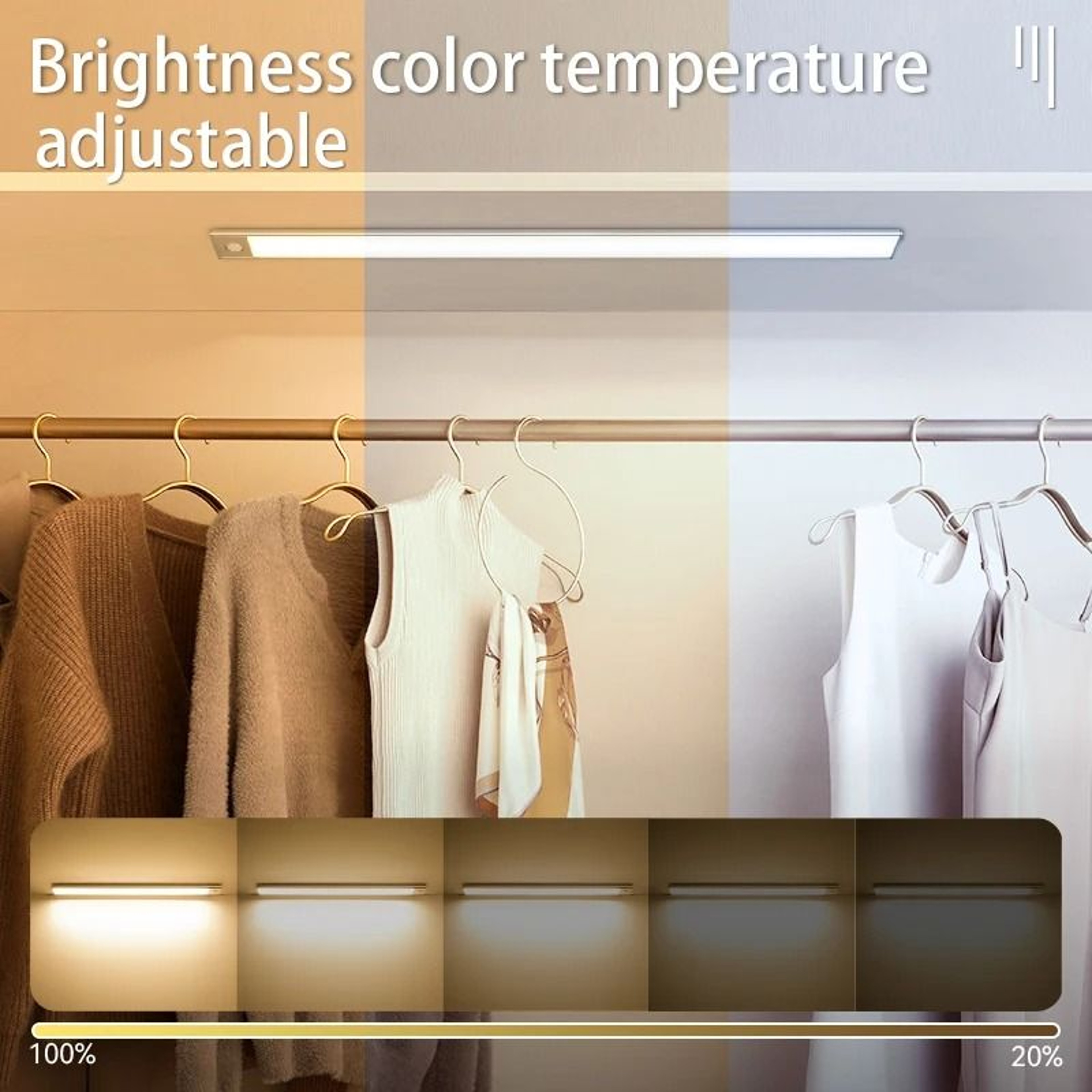 Rechargeable Motion Sensor LED Cabinet Light With Adjustable Brightness 4